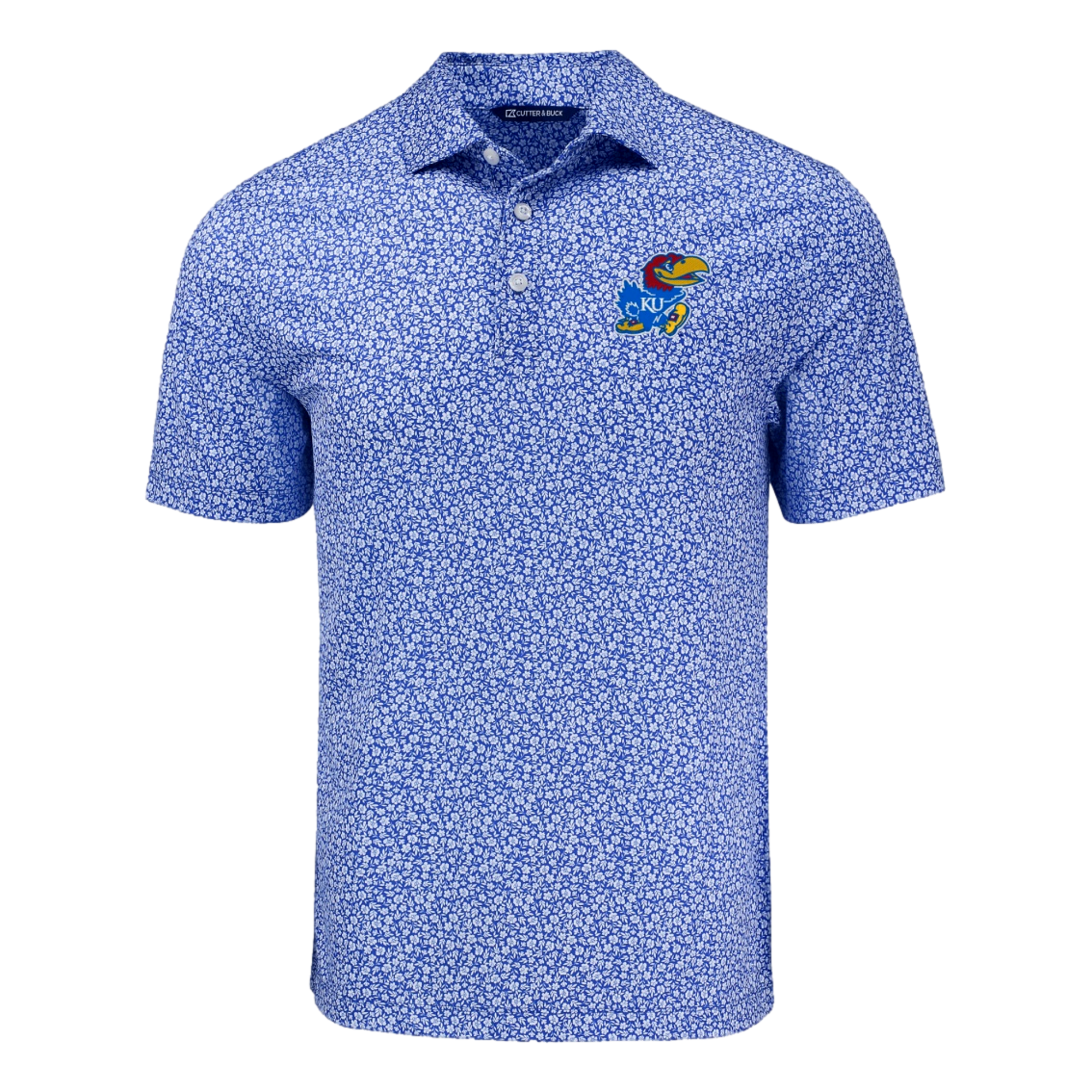 University of Kansas Pike Eco Flora Print Recycled Men's Golf Polo Shirt