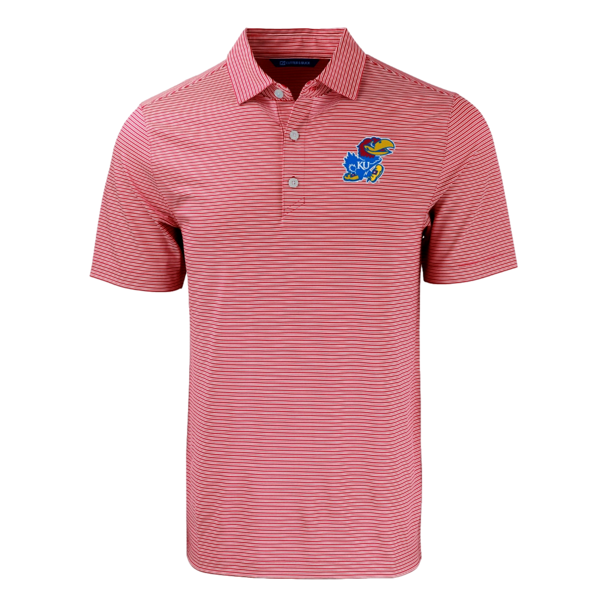 University of Kansas Forge Eco Double Stripe Recycled Men's Golf Polo Shirt