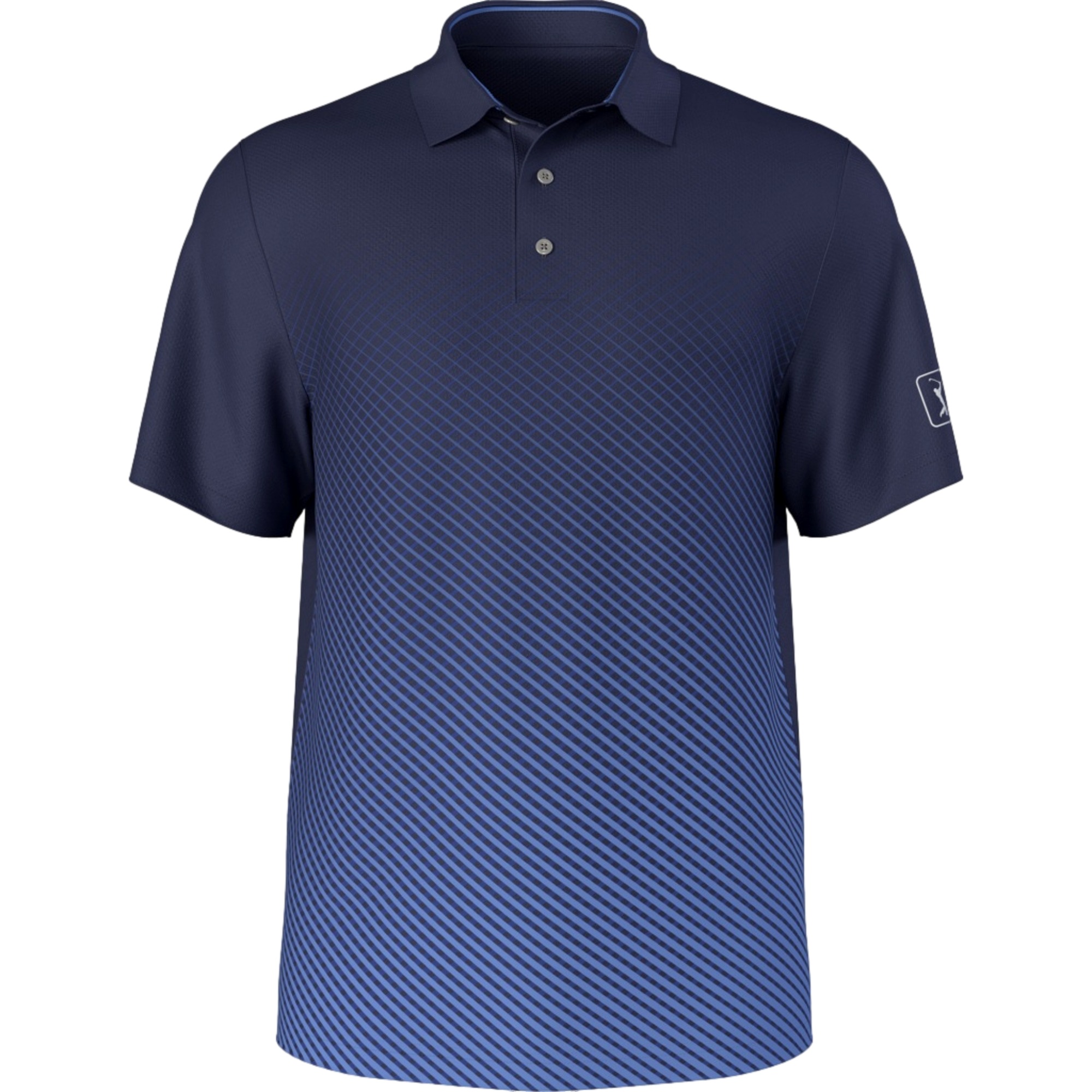 Ombre Plaid Roadmap Men's Golf Polo Shirt