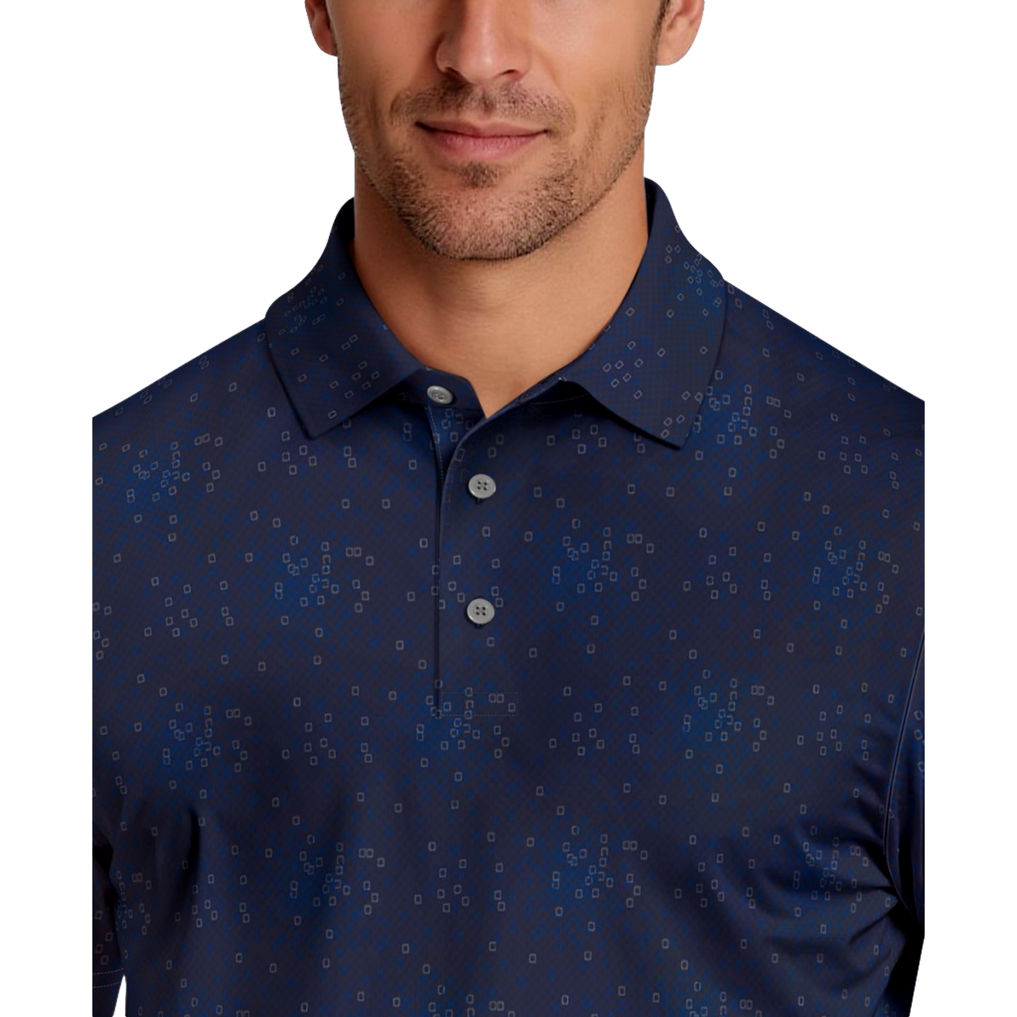All Over Tossed Geo Print Men's Short Sleeve Golf Polo Shirt