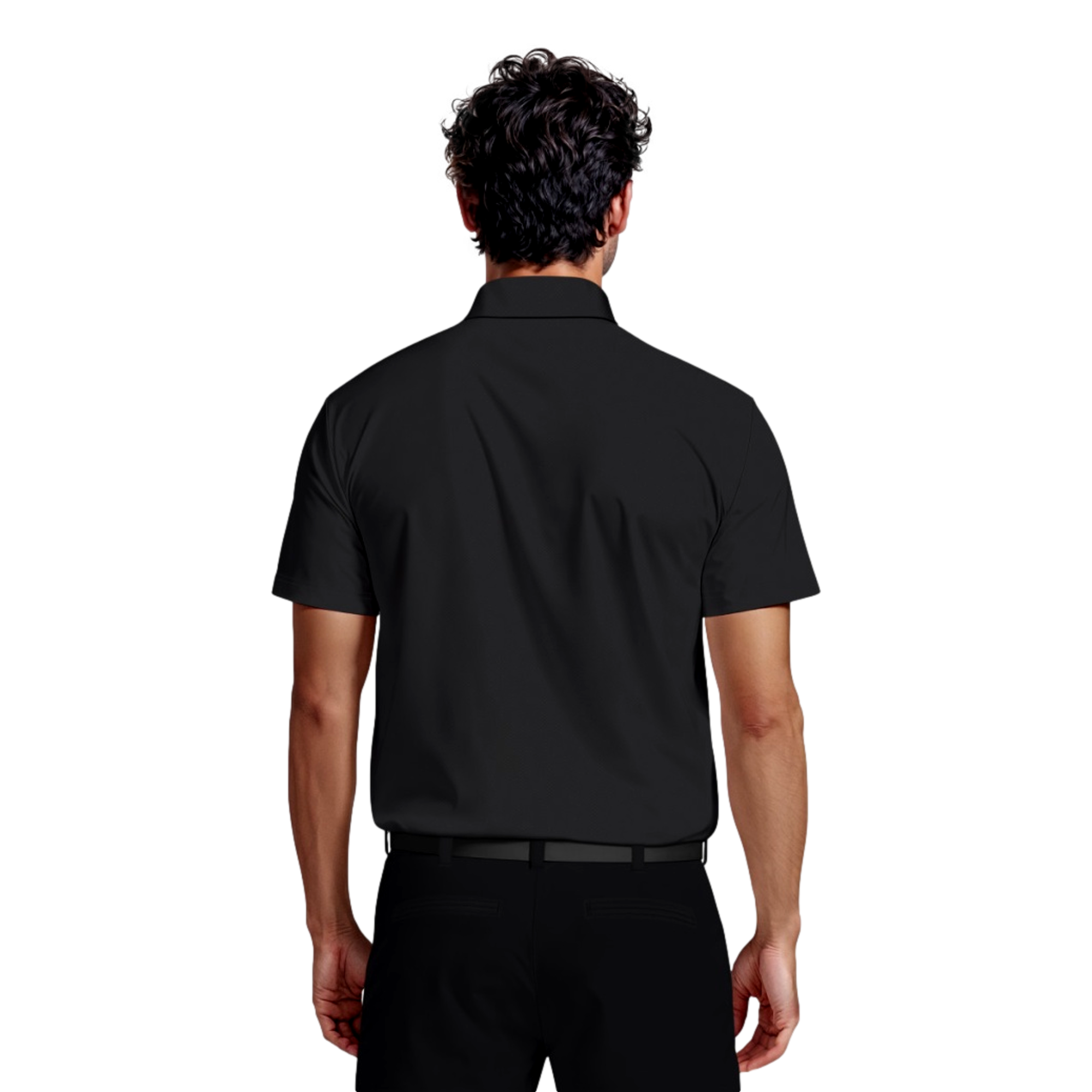 Tech Linear Color Block Print Men's Short Sleeve Golf Polo Shirt