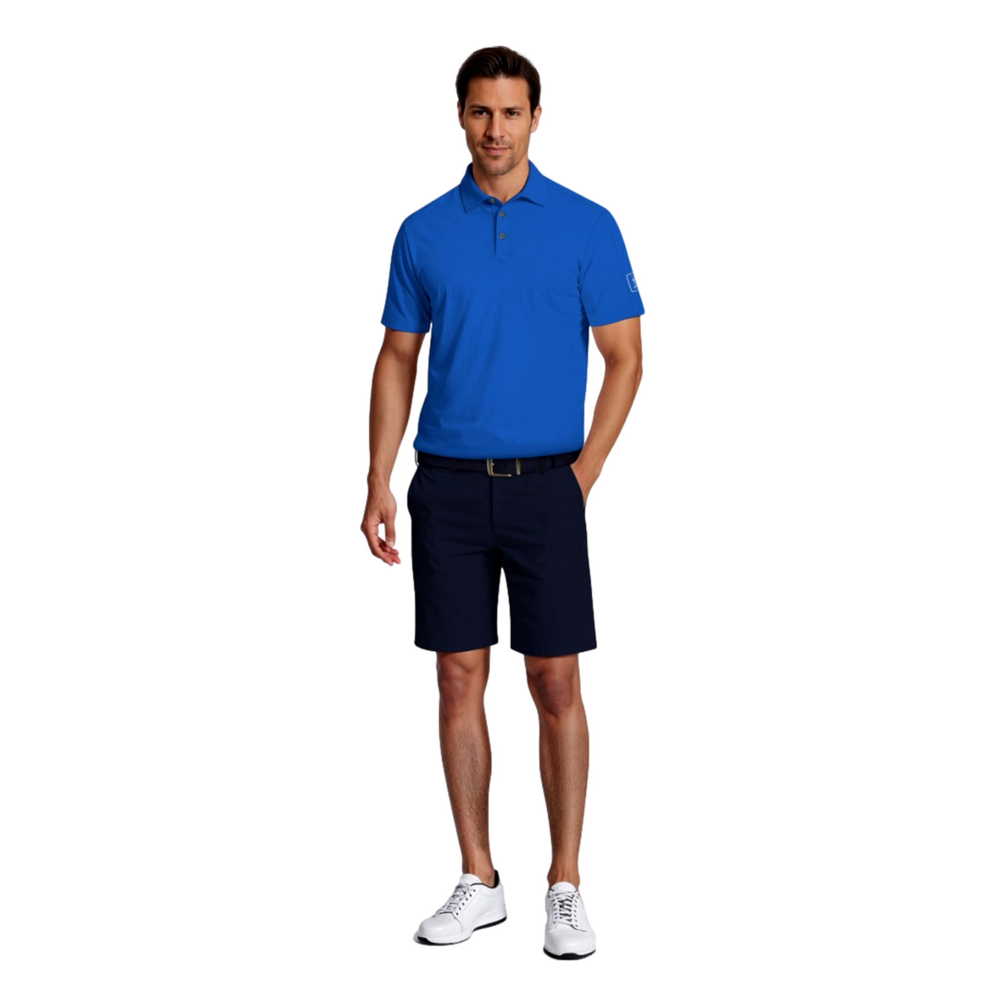 Solid Cooling Texture Men's Short Sleeve Golf Polo Shirt