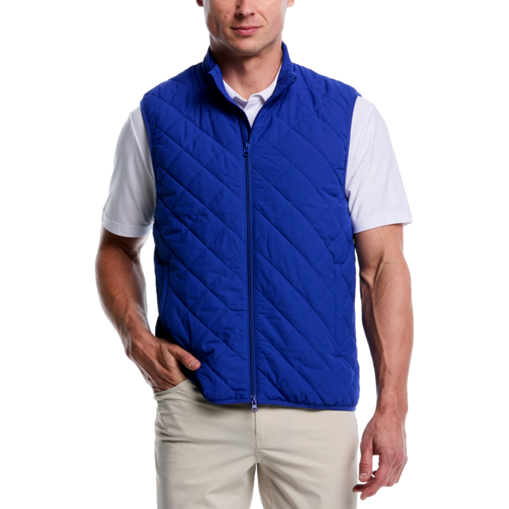 Water Repellent Full Zip Men's Golf Vest
