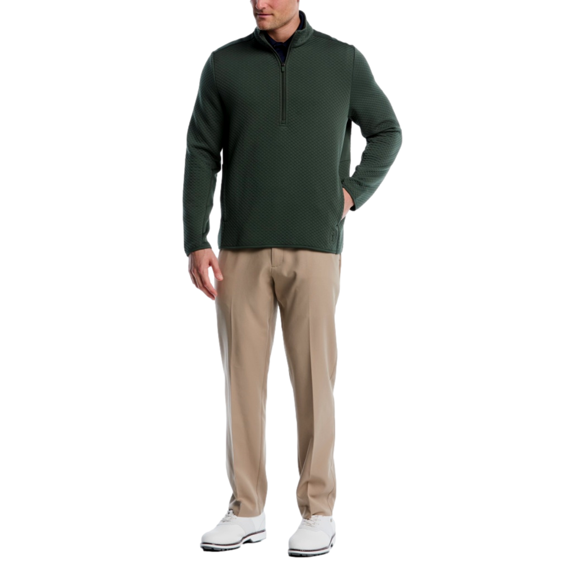 Textured Mockneck Men's Golf Quarter Zip
