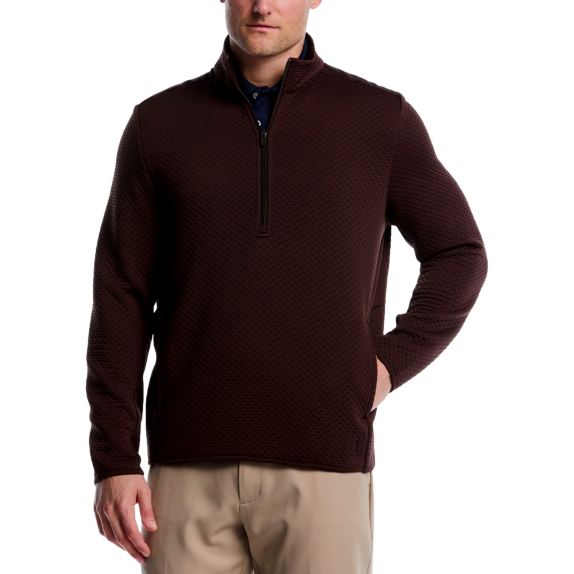 Textured Mockneck Men's Golf Quarter Zip