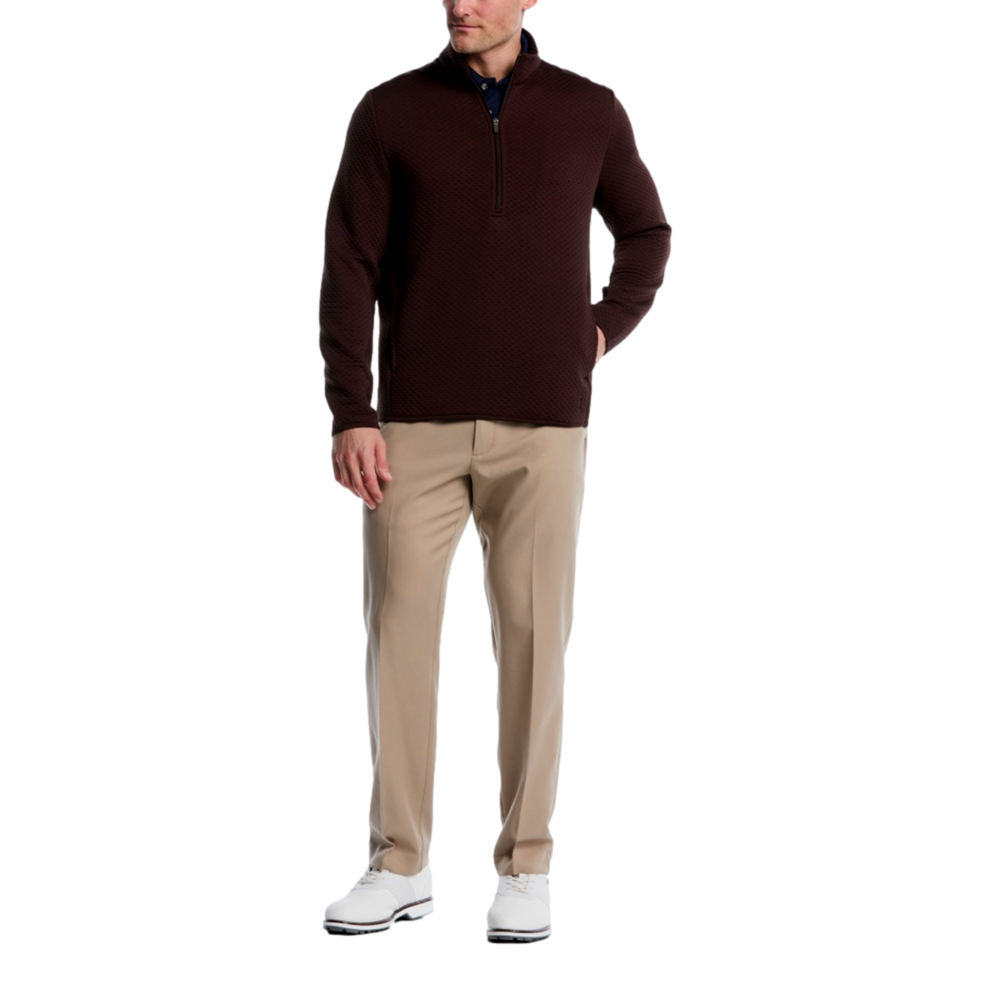 Textured Mockneck Men's Golf Quarter Zip