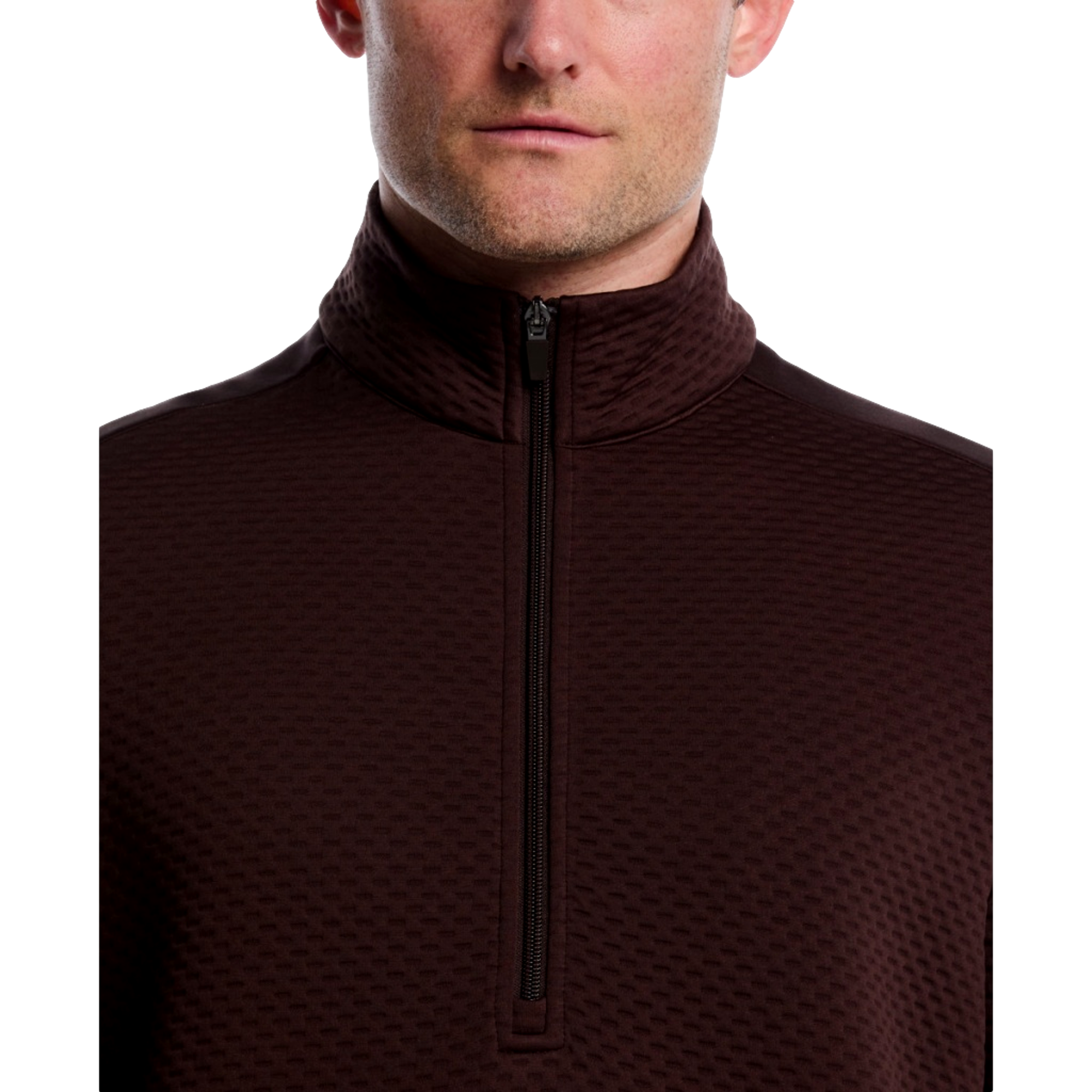 Textured Mockneck Men's Golf Quarter Zip