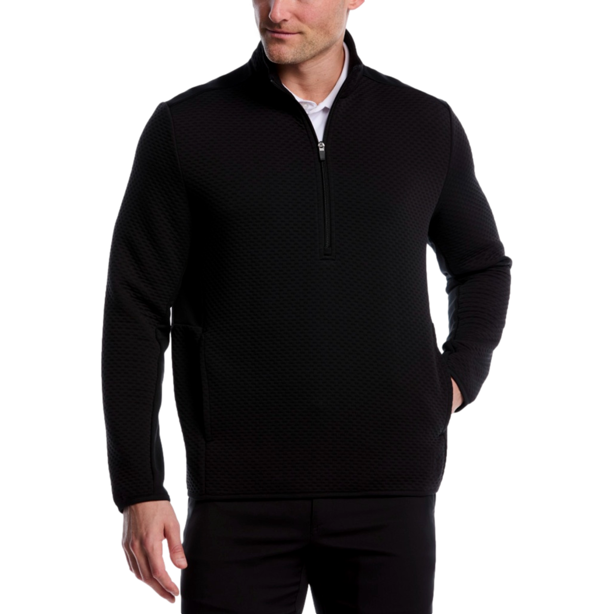 Textured Mockneck Men's Golf Quarter Zip