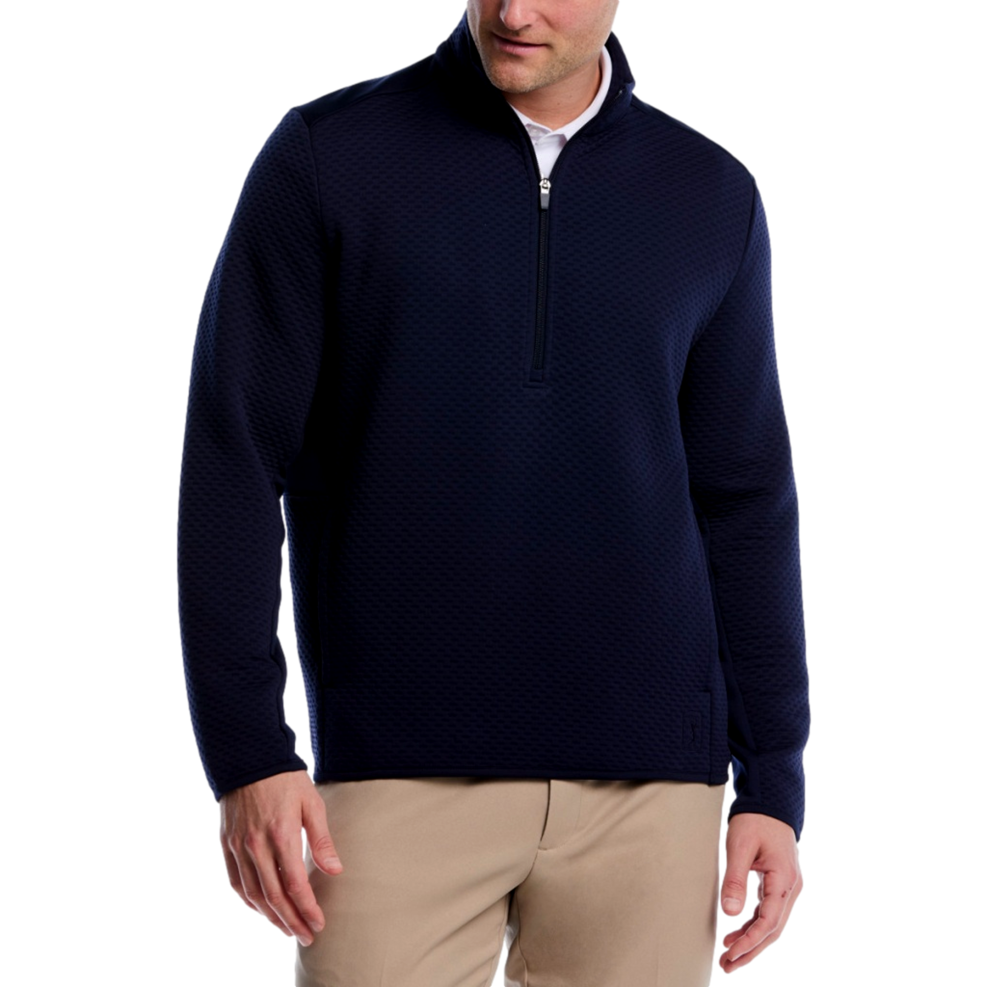 Textured Mockneck Men's Golf Quarter Zip