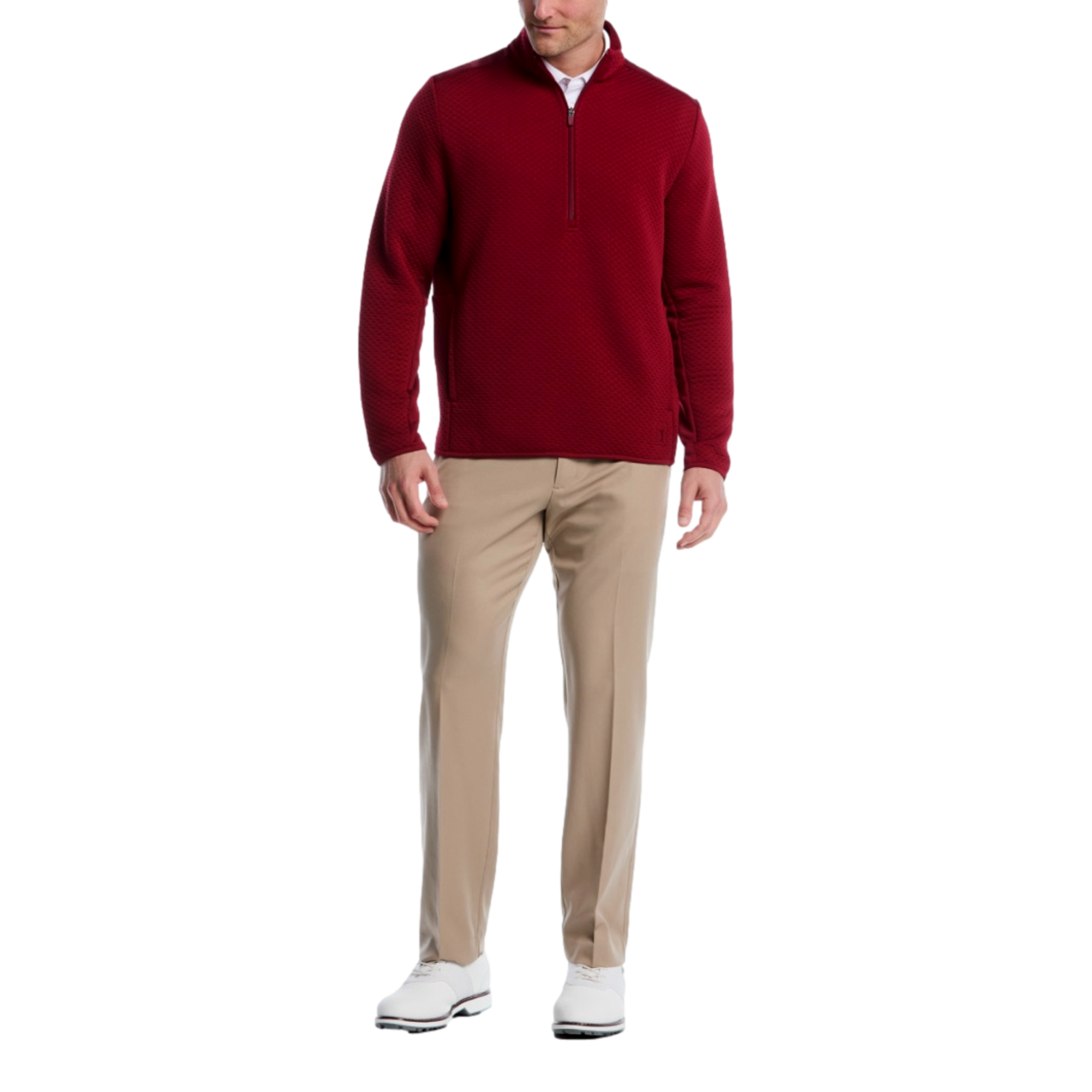 Textured Mockneck Men's Golf Quarter Zip