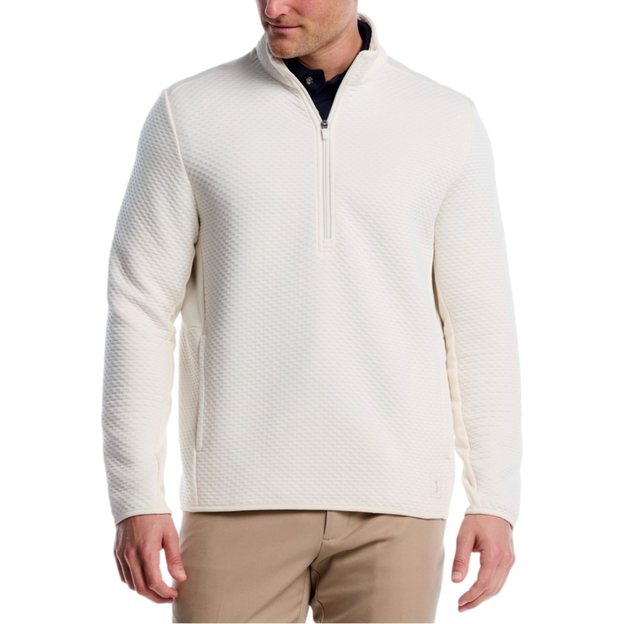 Textured Mockneck Men's Golf Quarter Zip