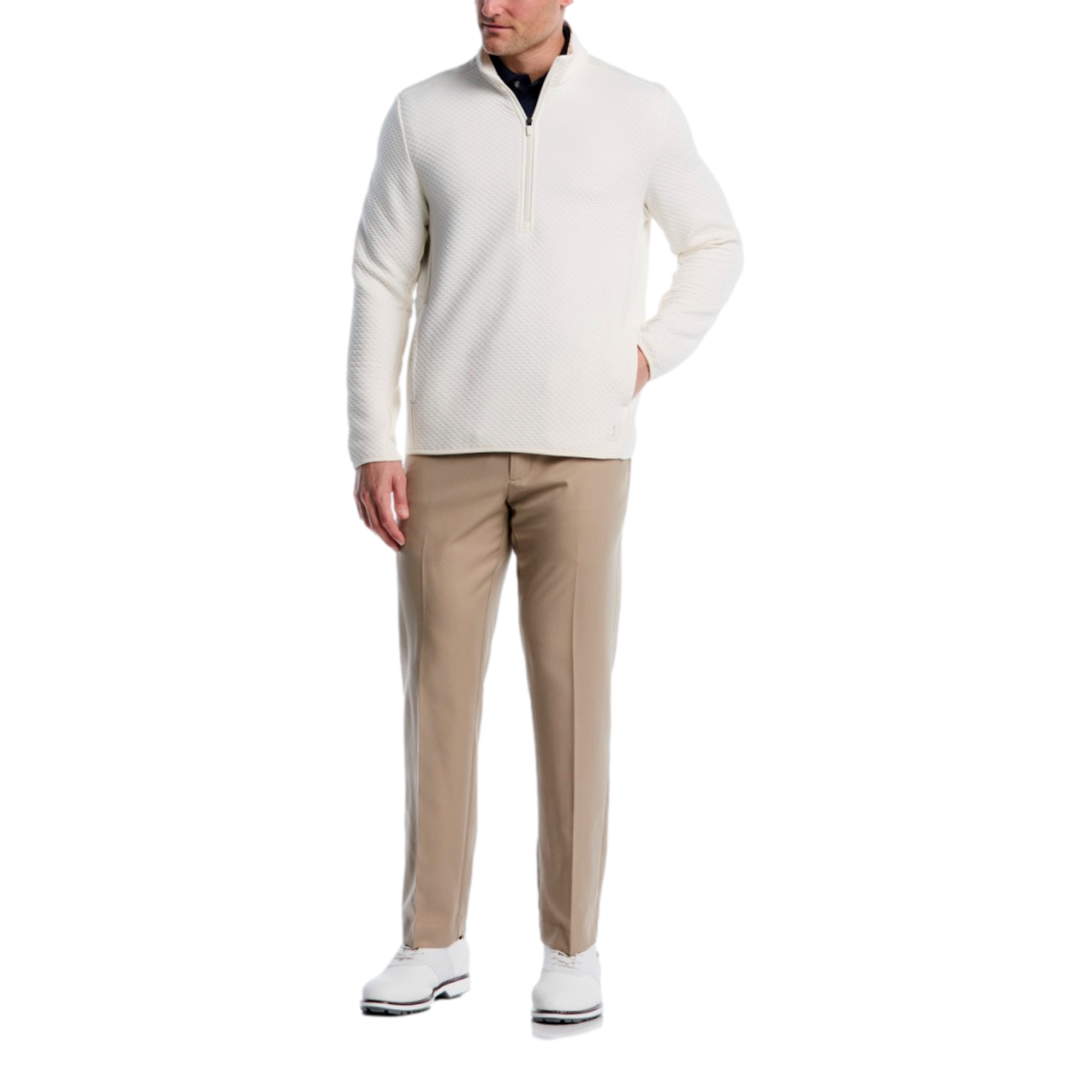 Textured Mockneck Men's Golf Quarter Zip