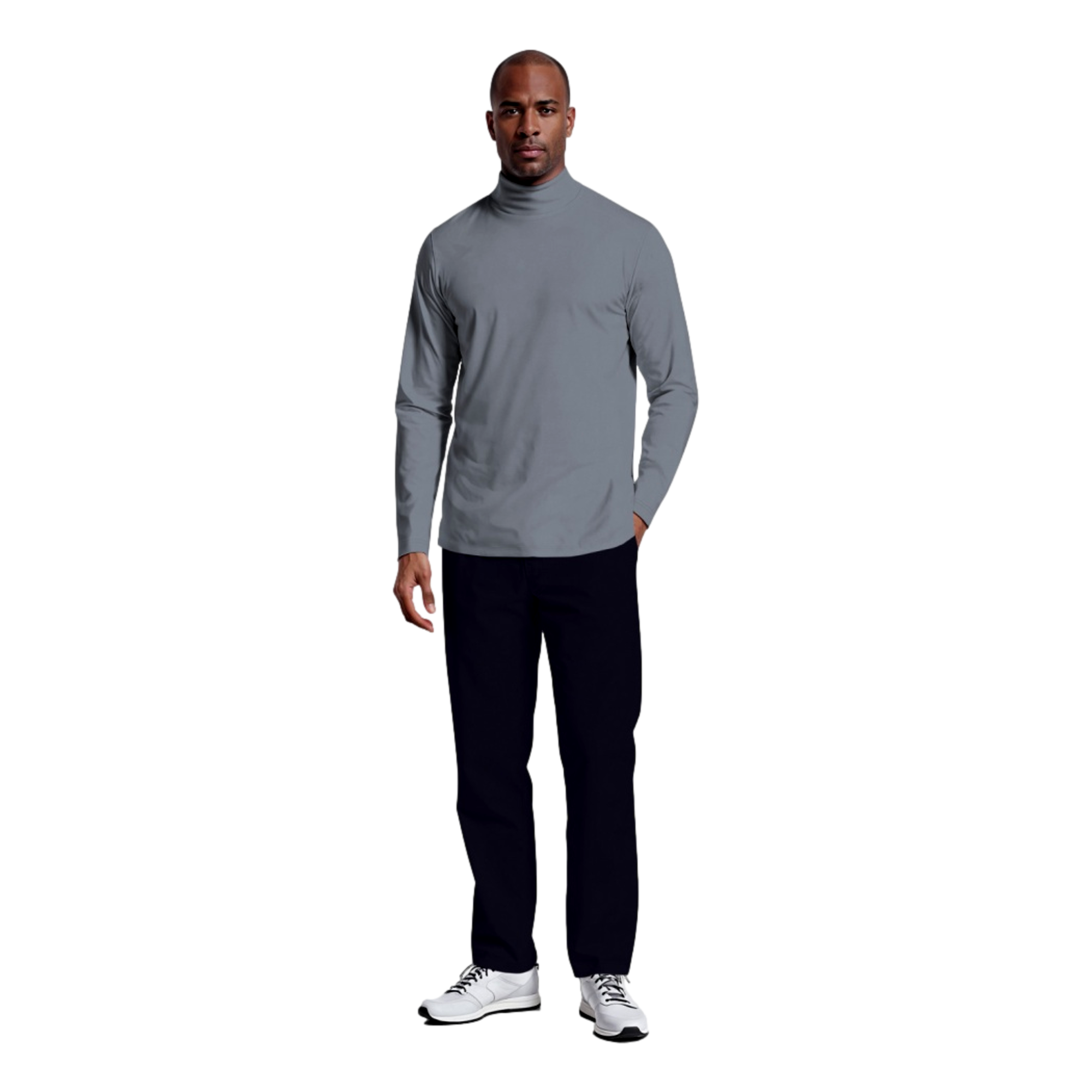 Mock Neck Men's Long Sleeve Golf Base Layer Top