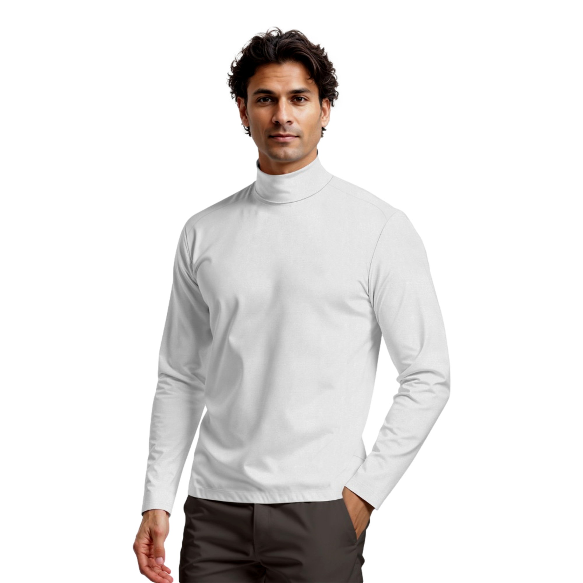 Mock Neck Men's Long Sleeve Golf Base Layer Top