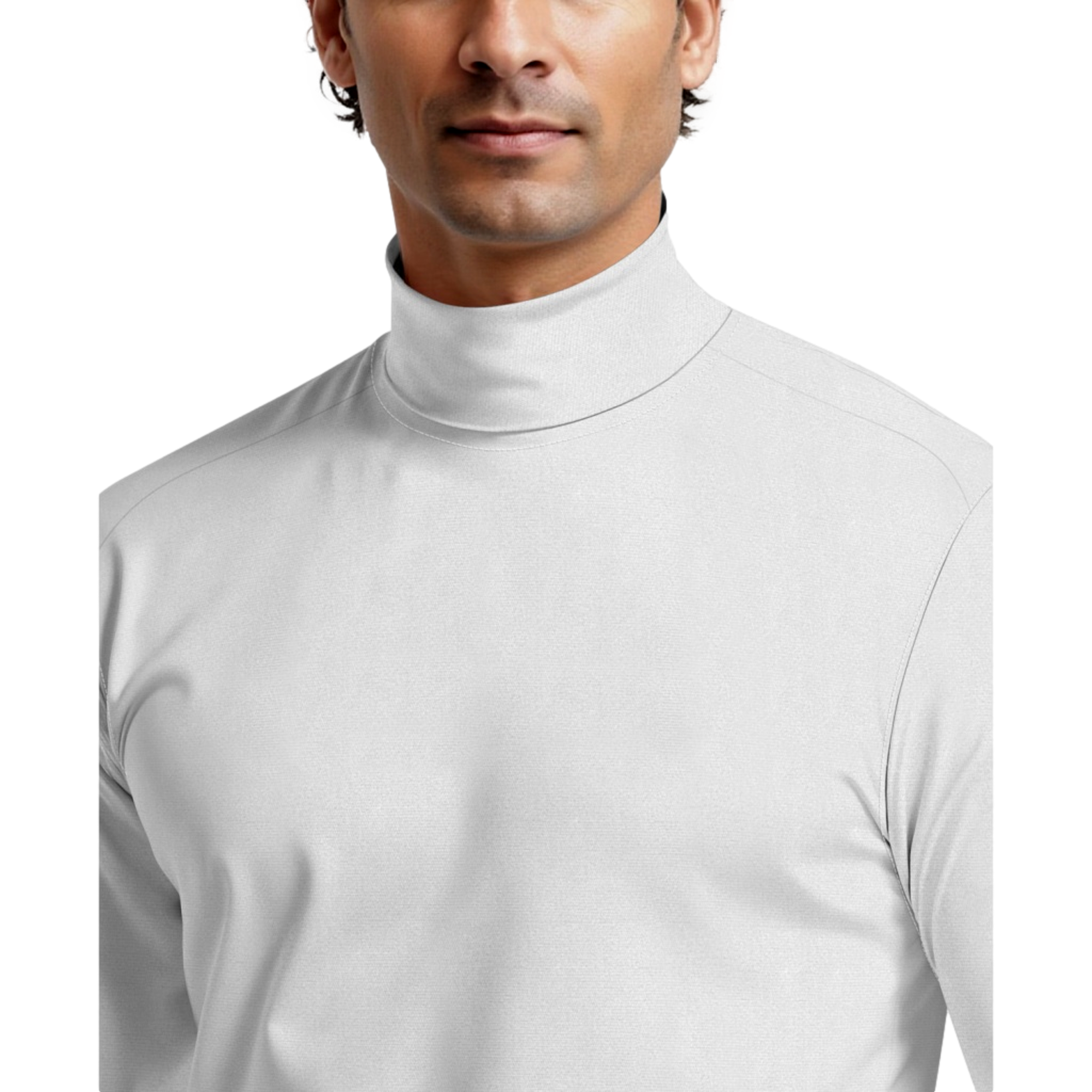 Mock Neck Men's Long Sleeve Golf Polo Shirt Base Layer
