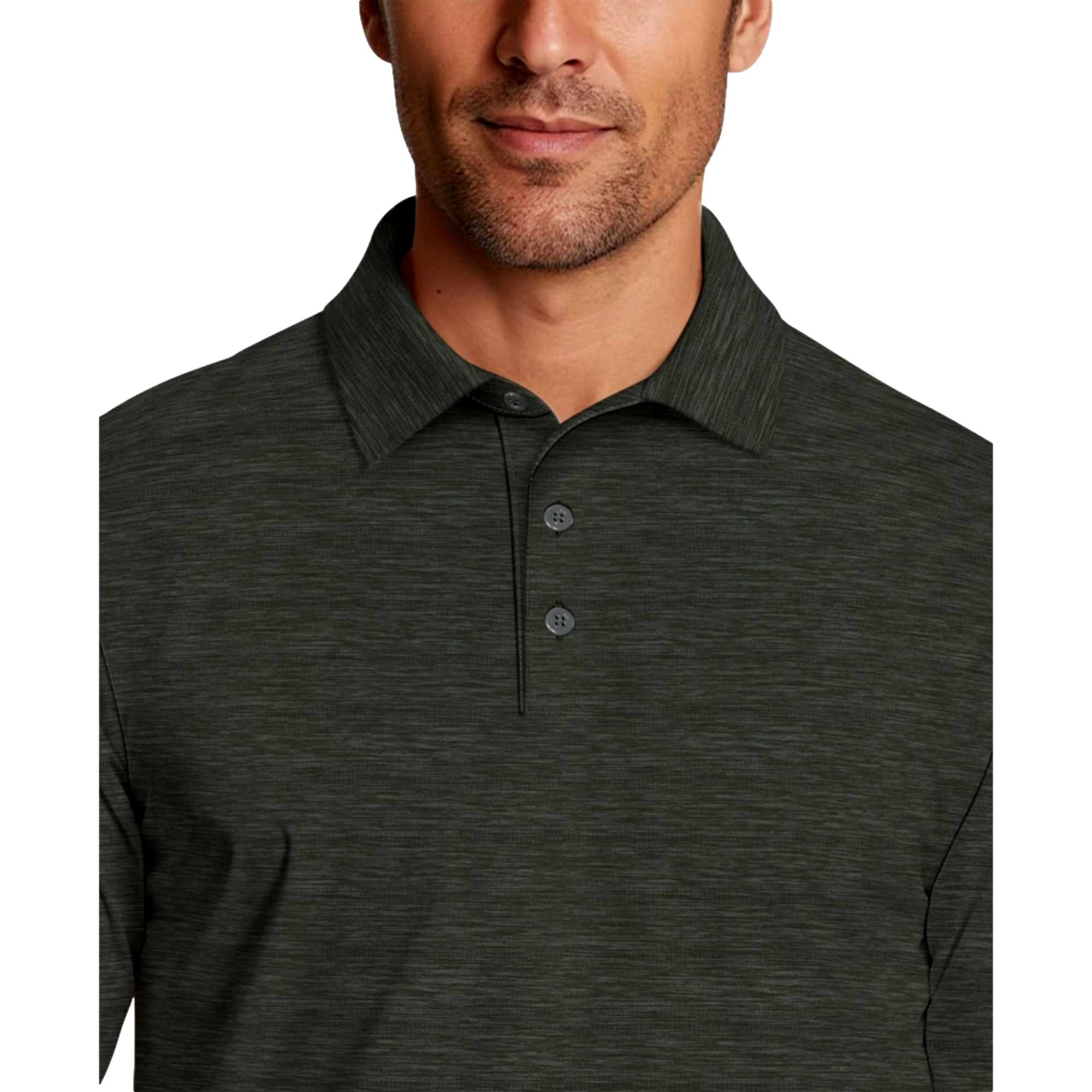 Jaspe Print Men's Long Sleeve Golf Polo Shirt