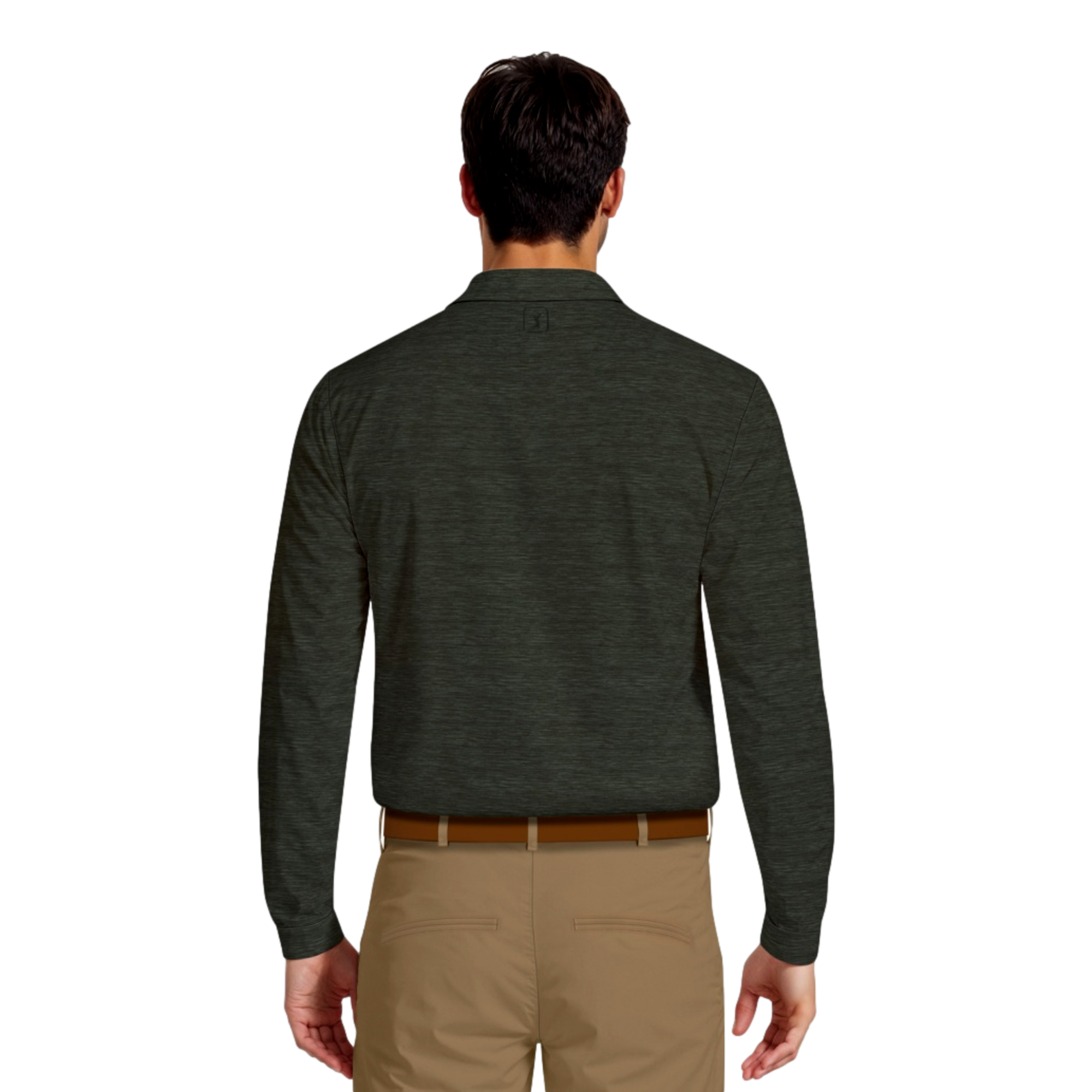 Jaspe Print Men's Long Sleeve Golf Polo Shirt