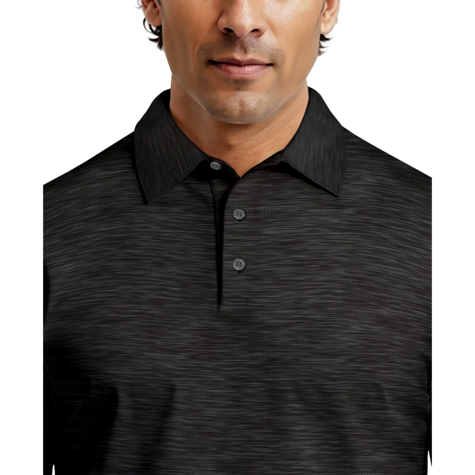 Jaspe Print Men's Long Sleeve Golf Polo Shirt