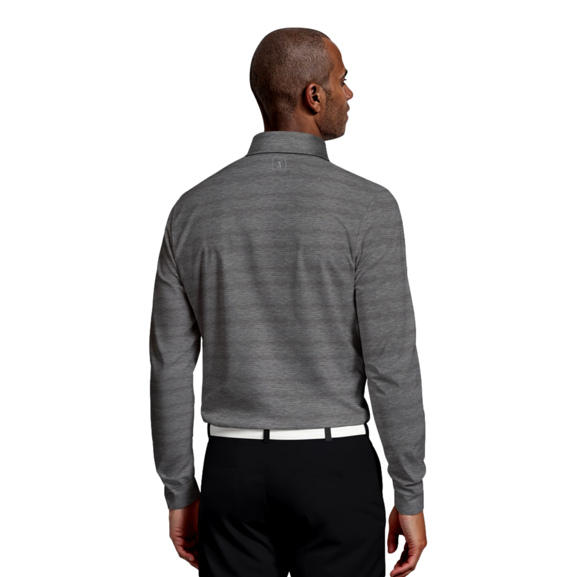 Jaspe Print Men's Long Sleeve Golf Polo Shirt