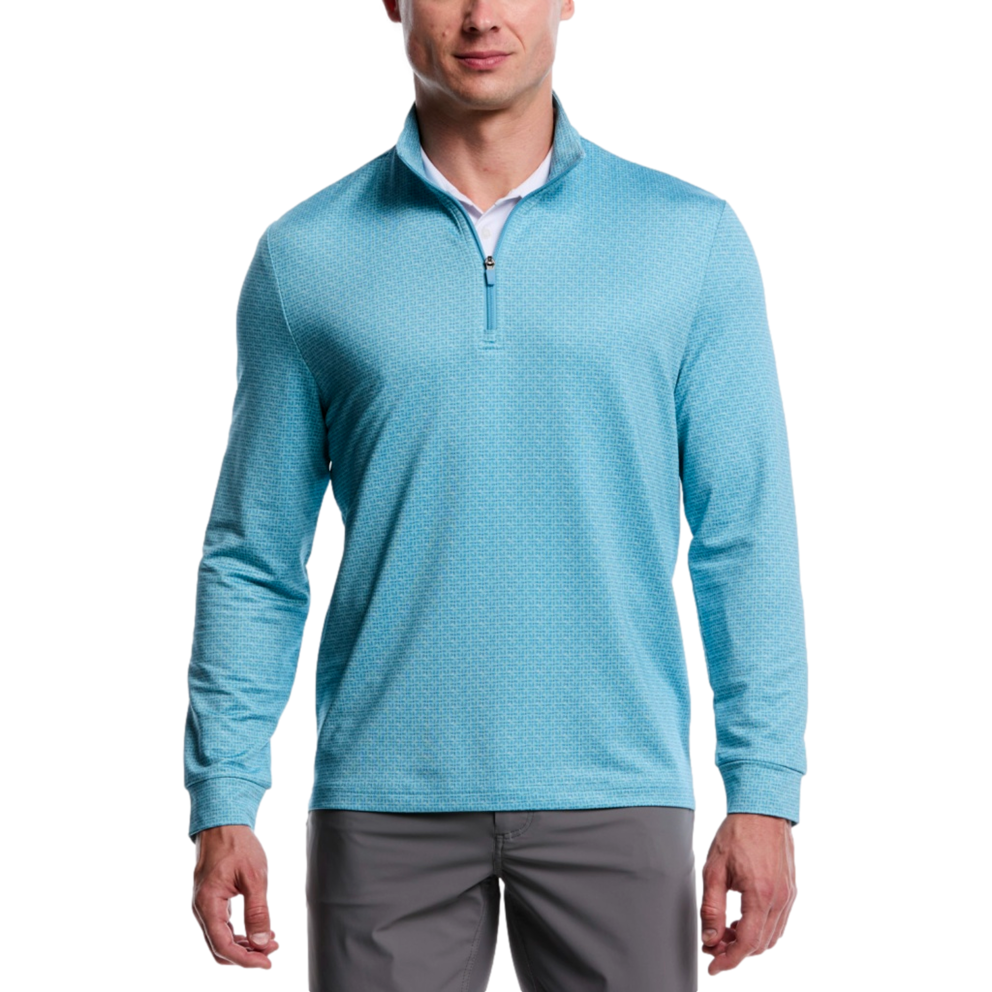 Geo Print Texture Men's Golf Quarter Zip