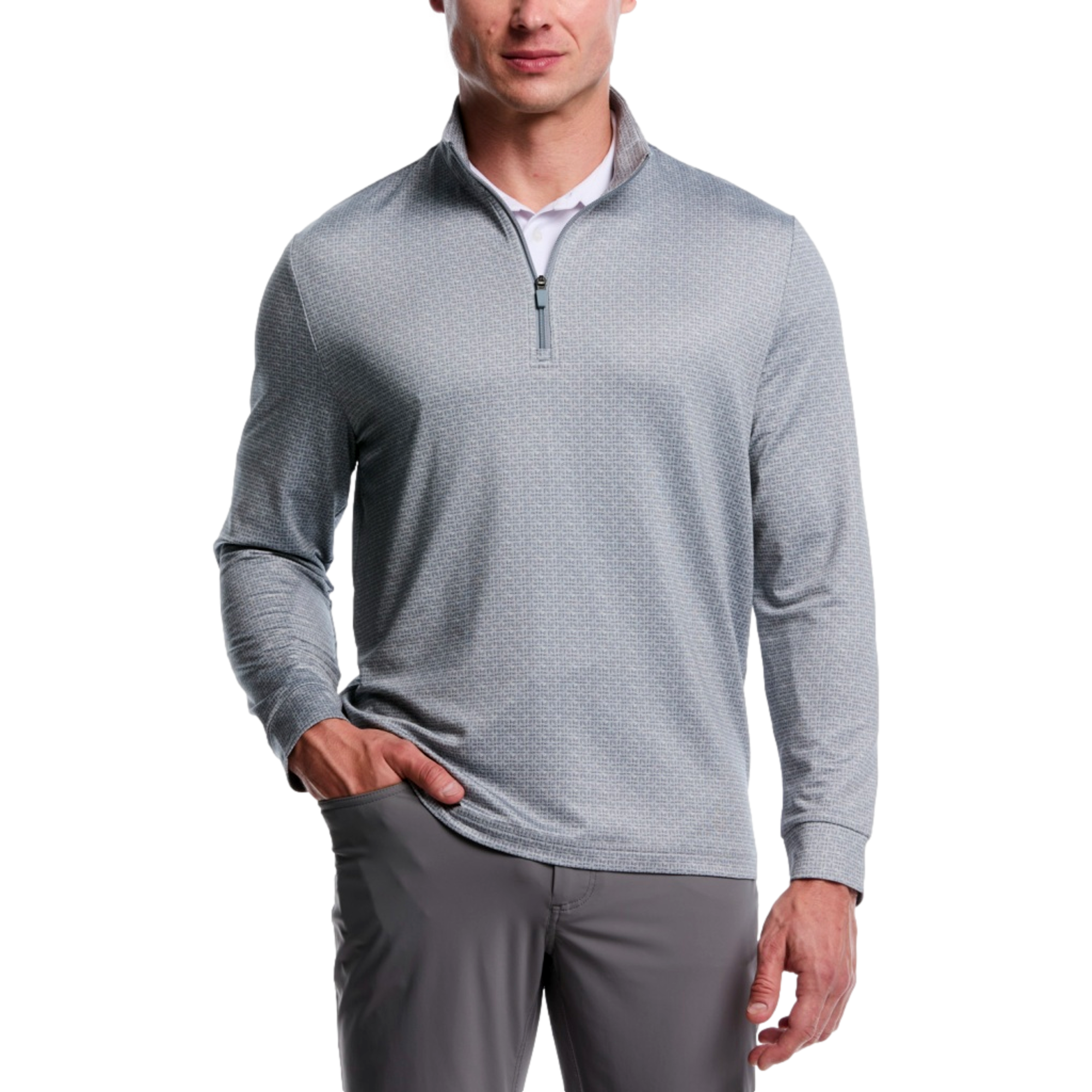 Geo Print Texture Men's Golf Quarter Zip