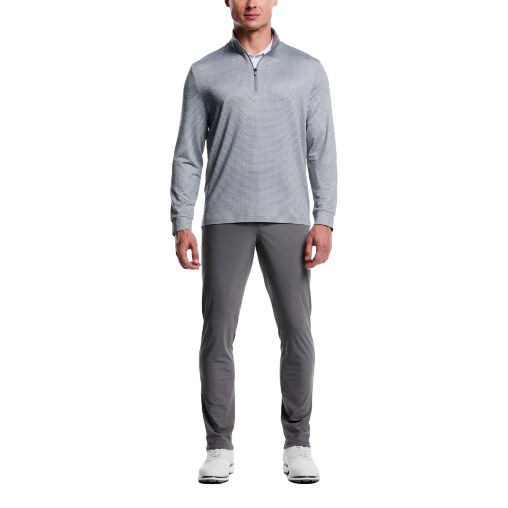Geo Print Texture Men's Golf Quarter Zip