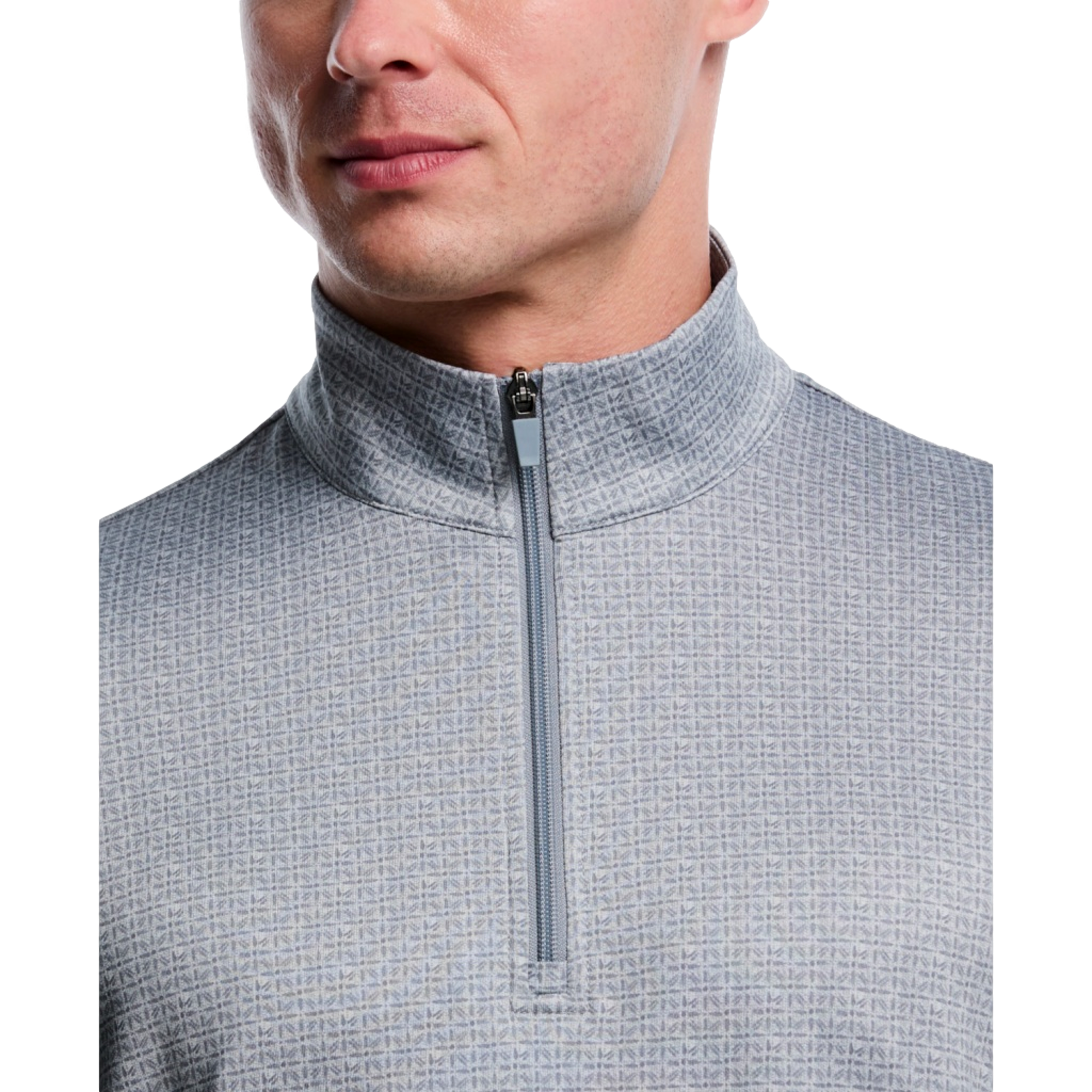 Geo Print Texture Men's Golf Quarter Zip