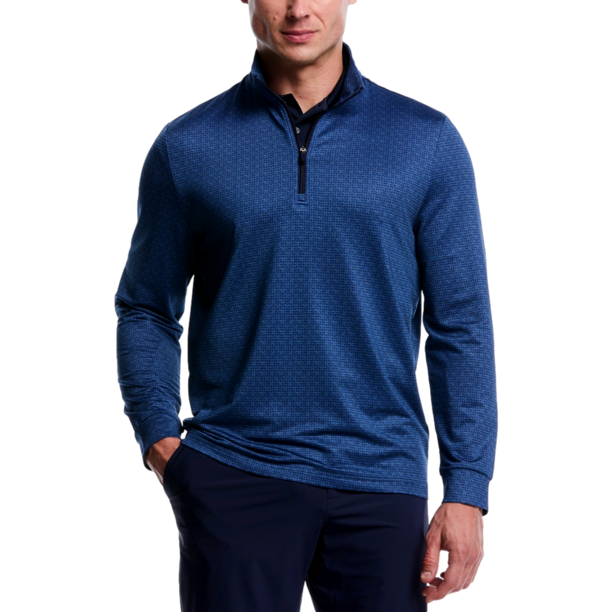 Geo Print Texture Men's Golf Quarter Zip
