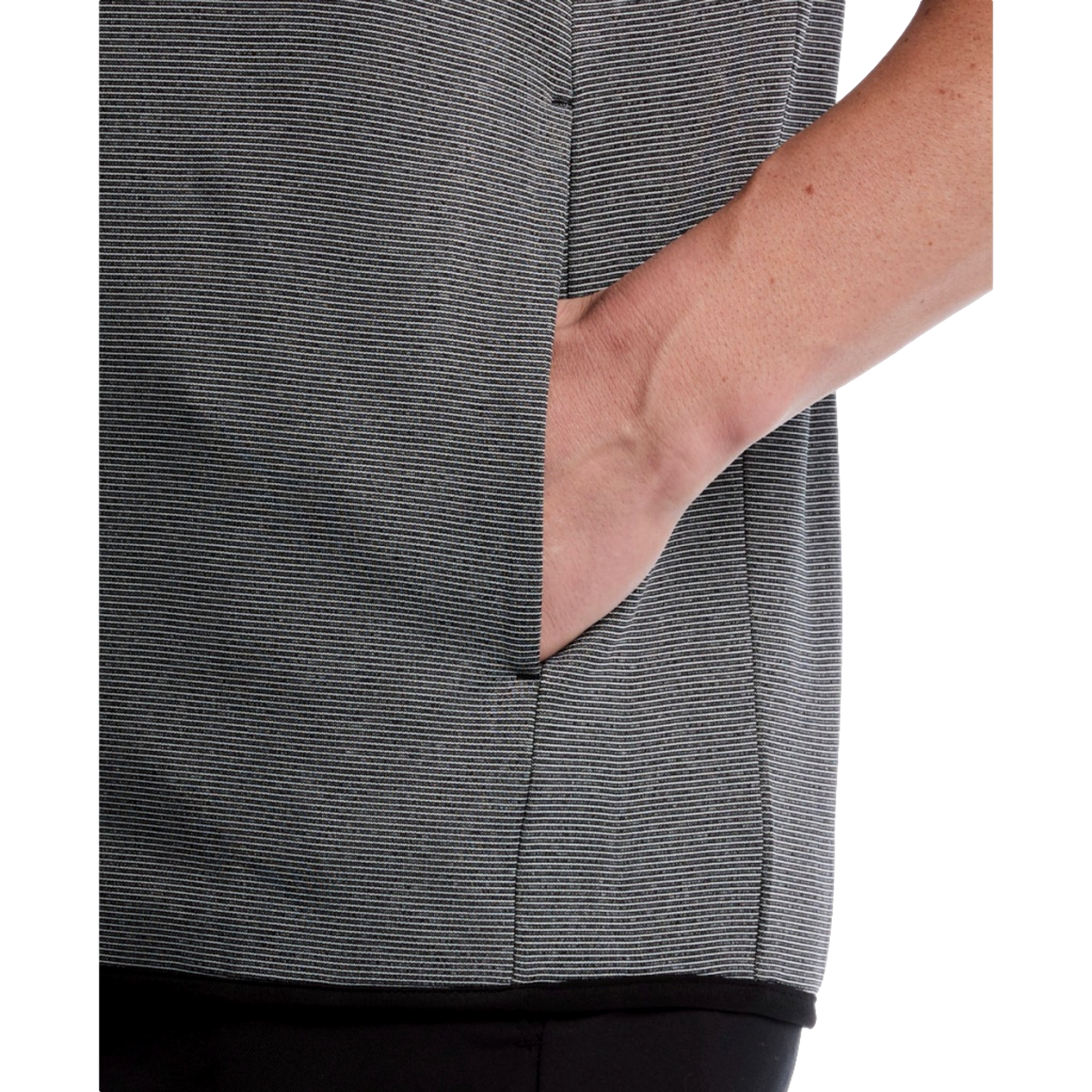 Horizontal Heather Fleece Full Zip Men's Golf Vest