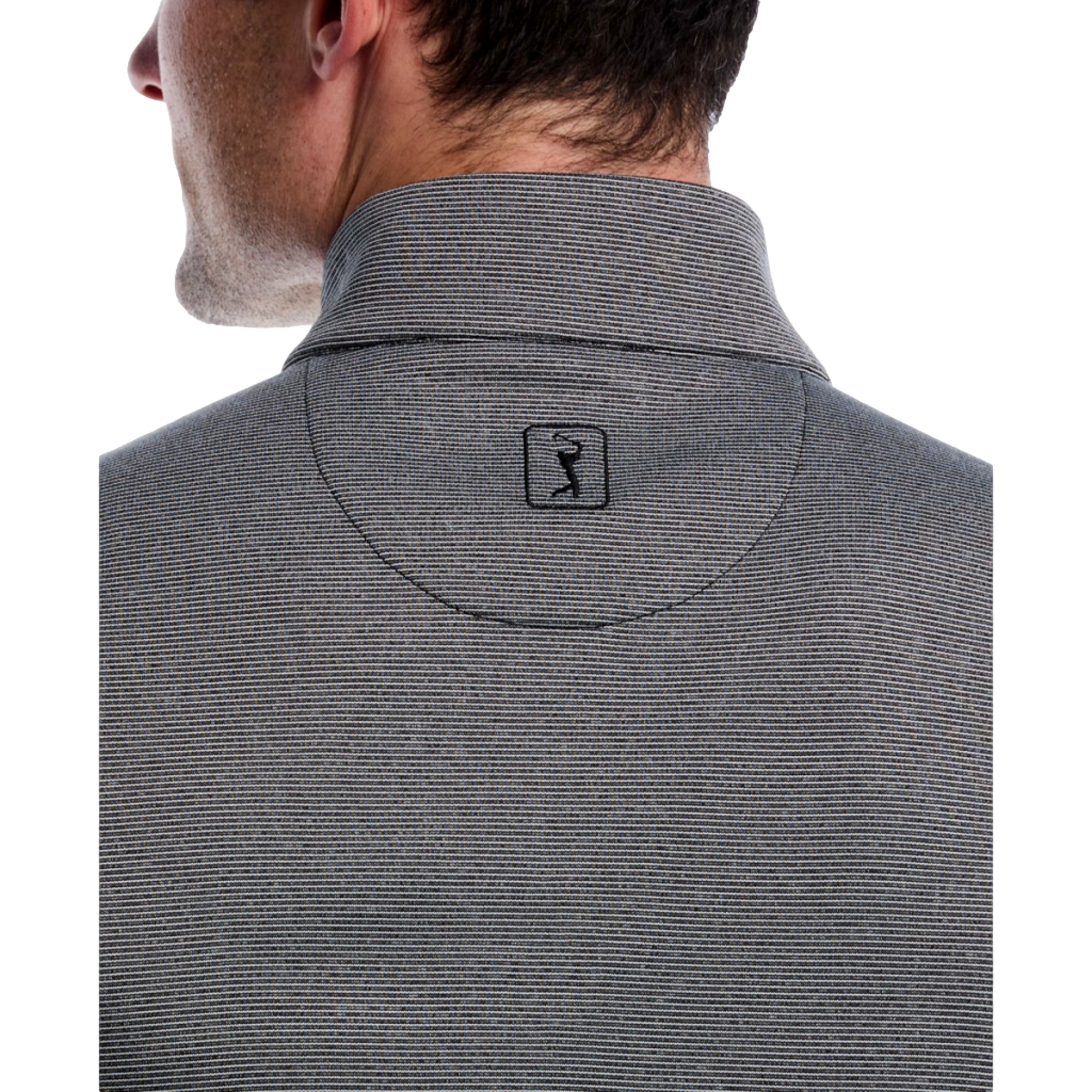 Horizontal Heather Fleece Full Zip Men's Golf Vest