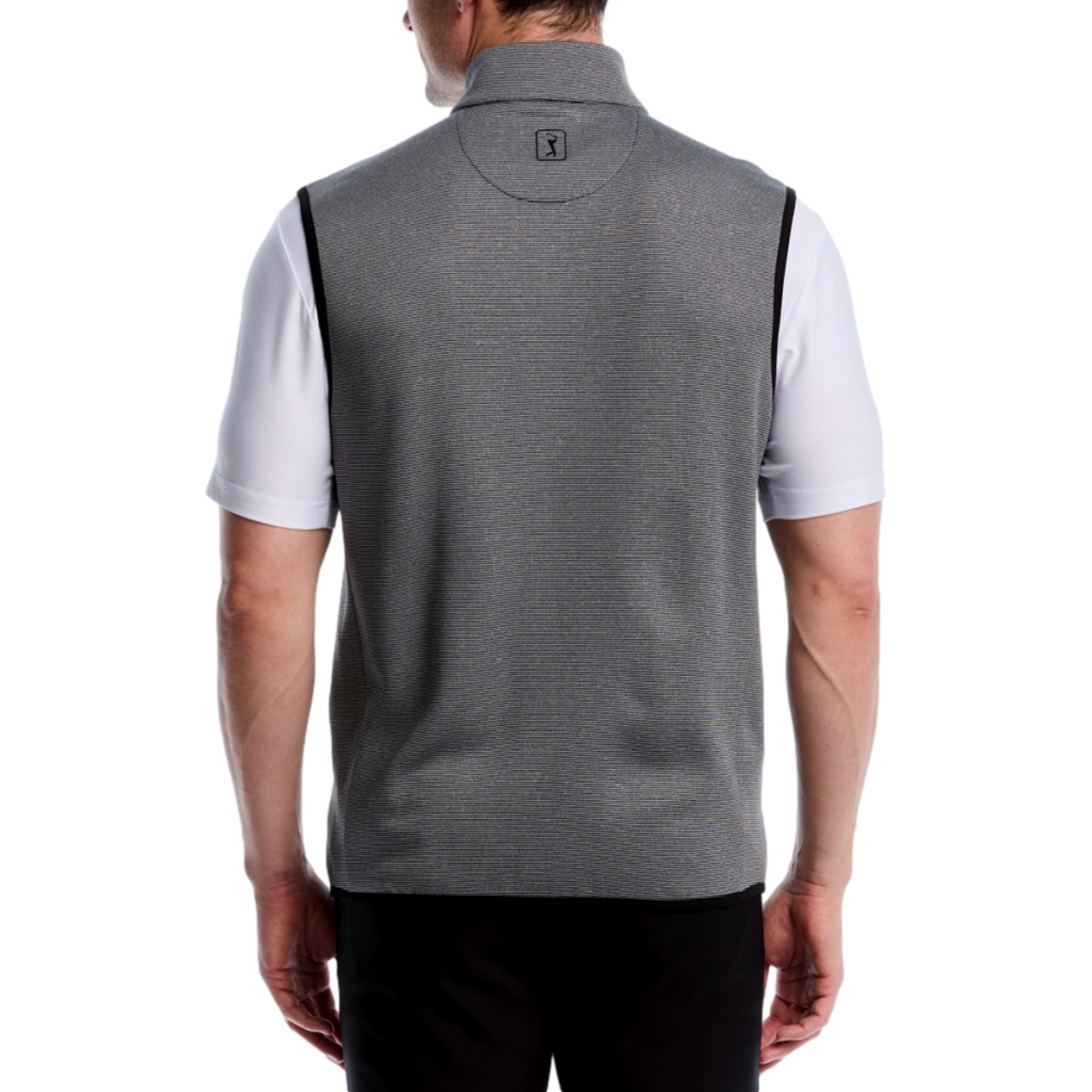 Horizontal Heather Fleece Full Zip Men's Golf Vest
