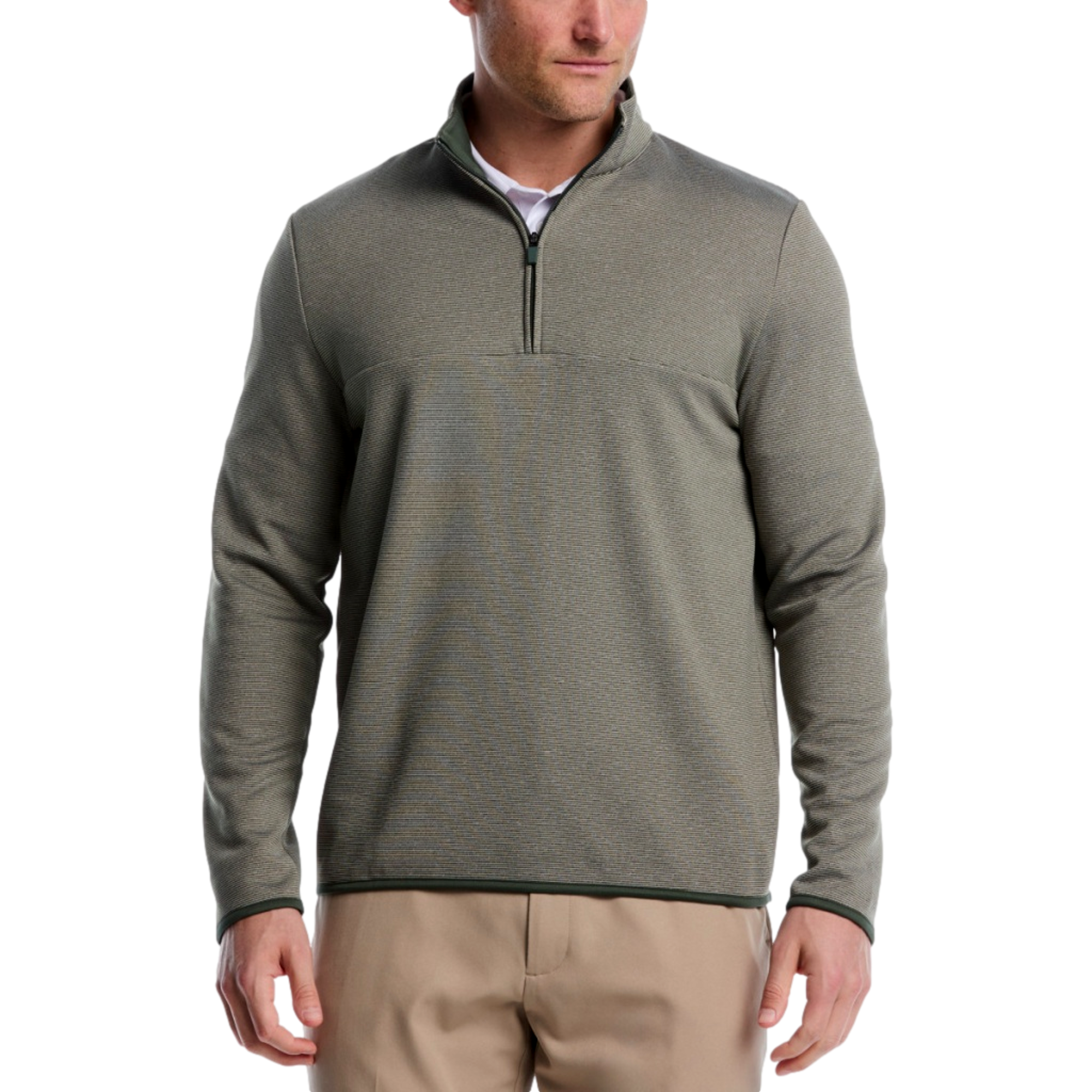 Horizontal Heather Fleece Men's Golf Quarter Zip