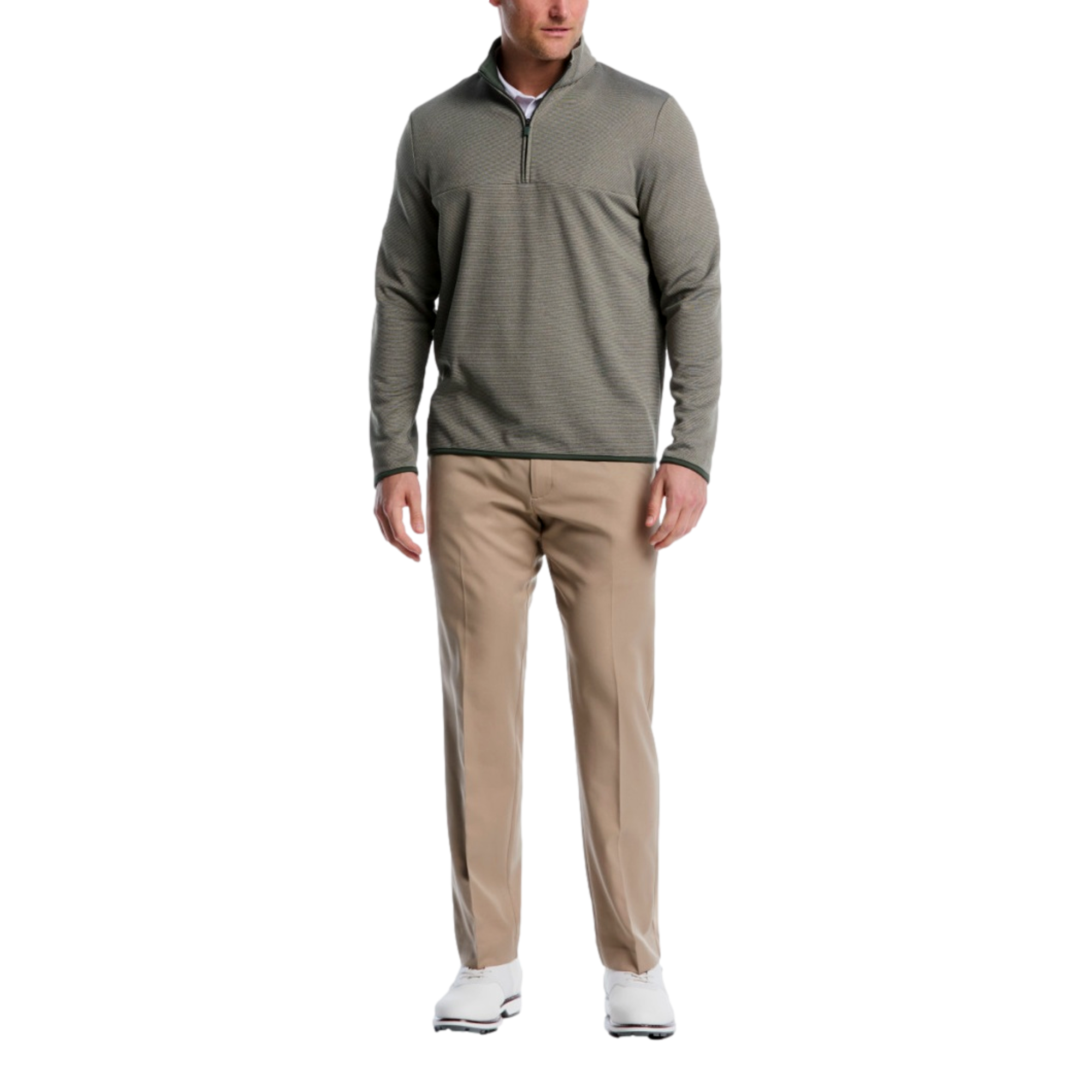 Horizontal Heather Fleece Men's Golf Quarter Zip