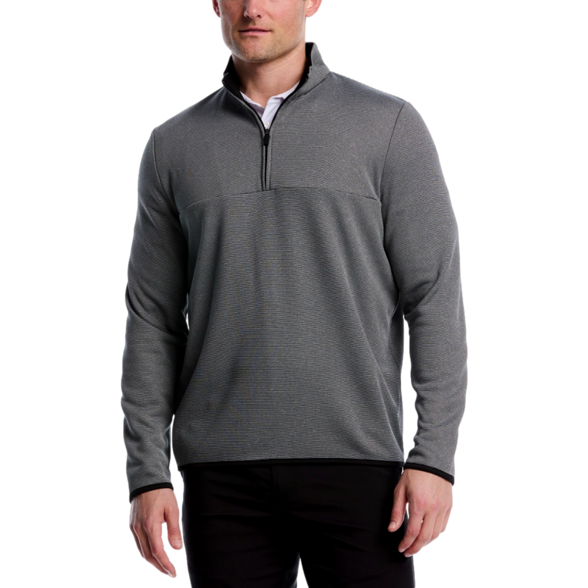 Horizontal Heather Fleece Men's Golf Quarter Zip