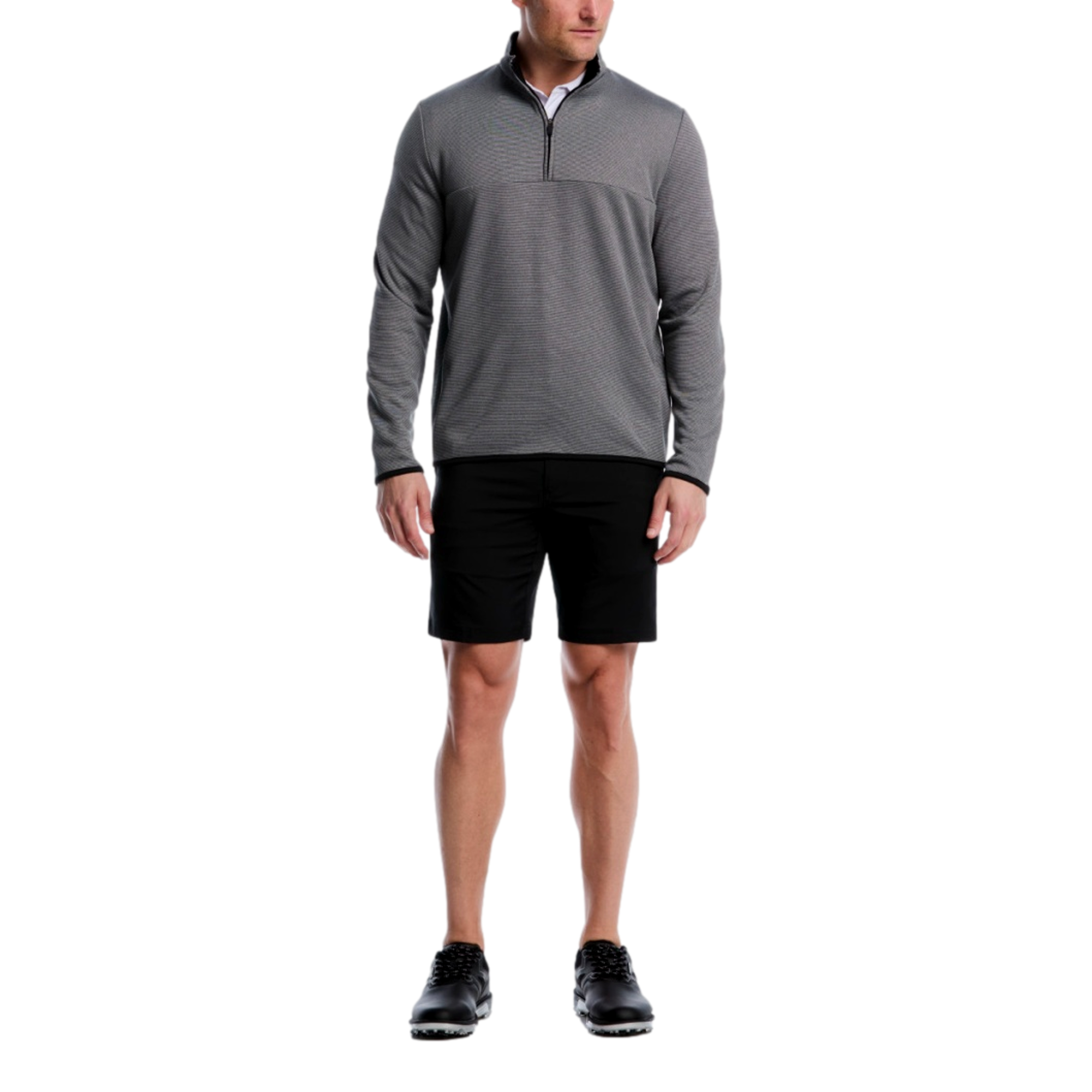 Horizontal Heather Fleece Men's Golf Quarter Zip