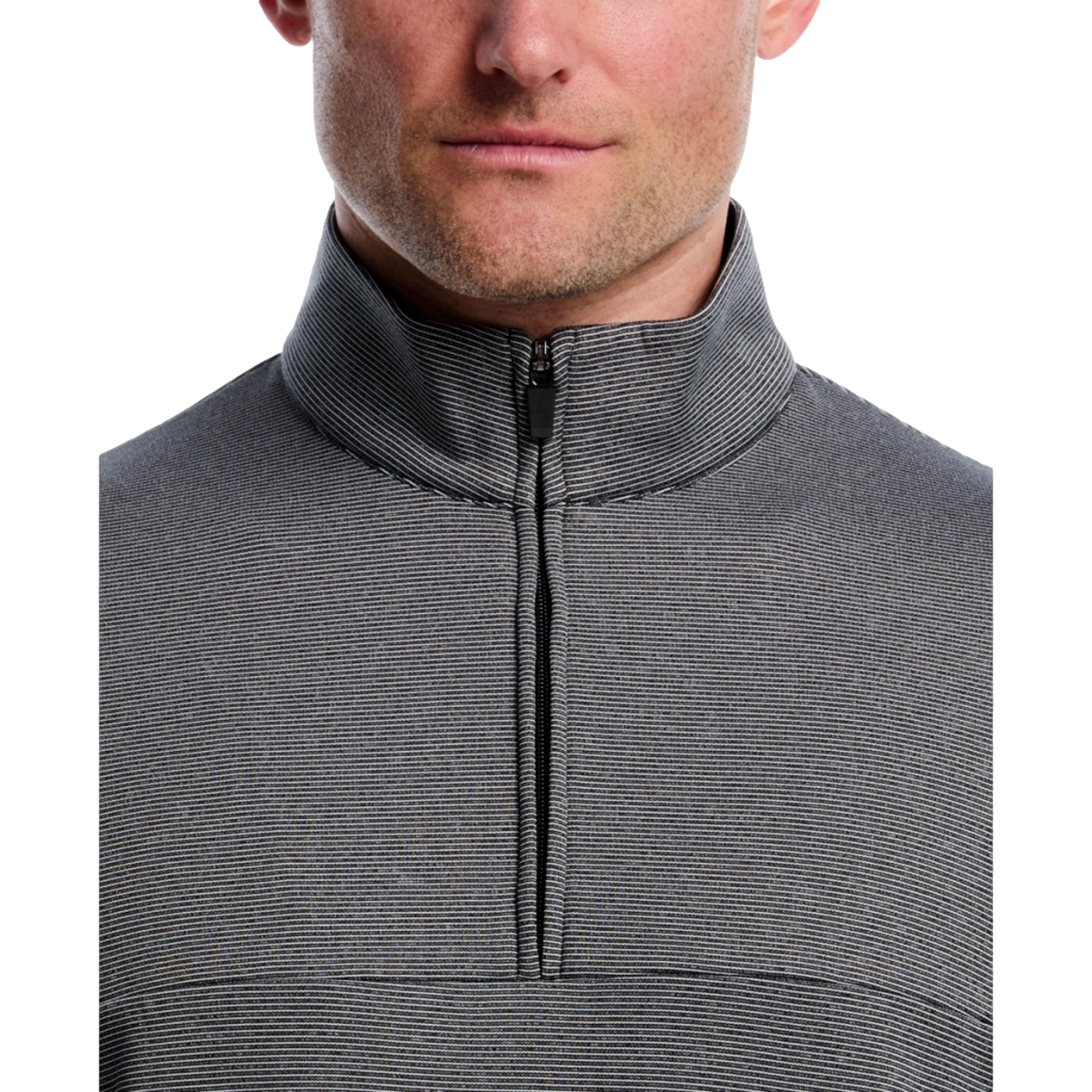 Horizontal Heather Fleece Men's Golf Quarter Zip