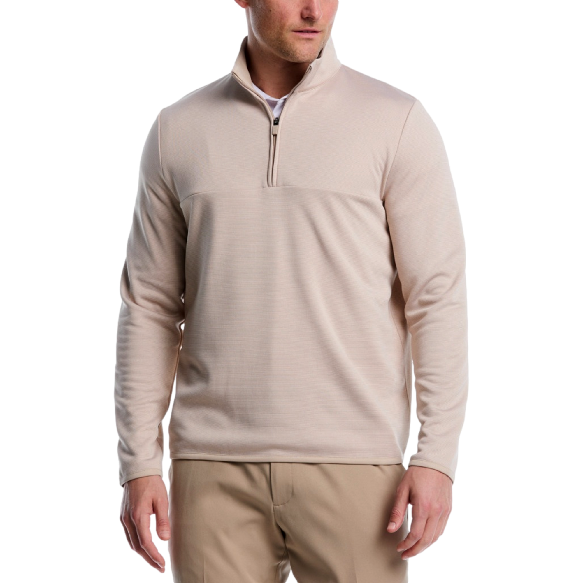 Horizontal Heather Fleece Men's Golf Quarter Zip