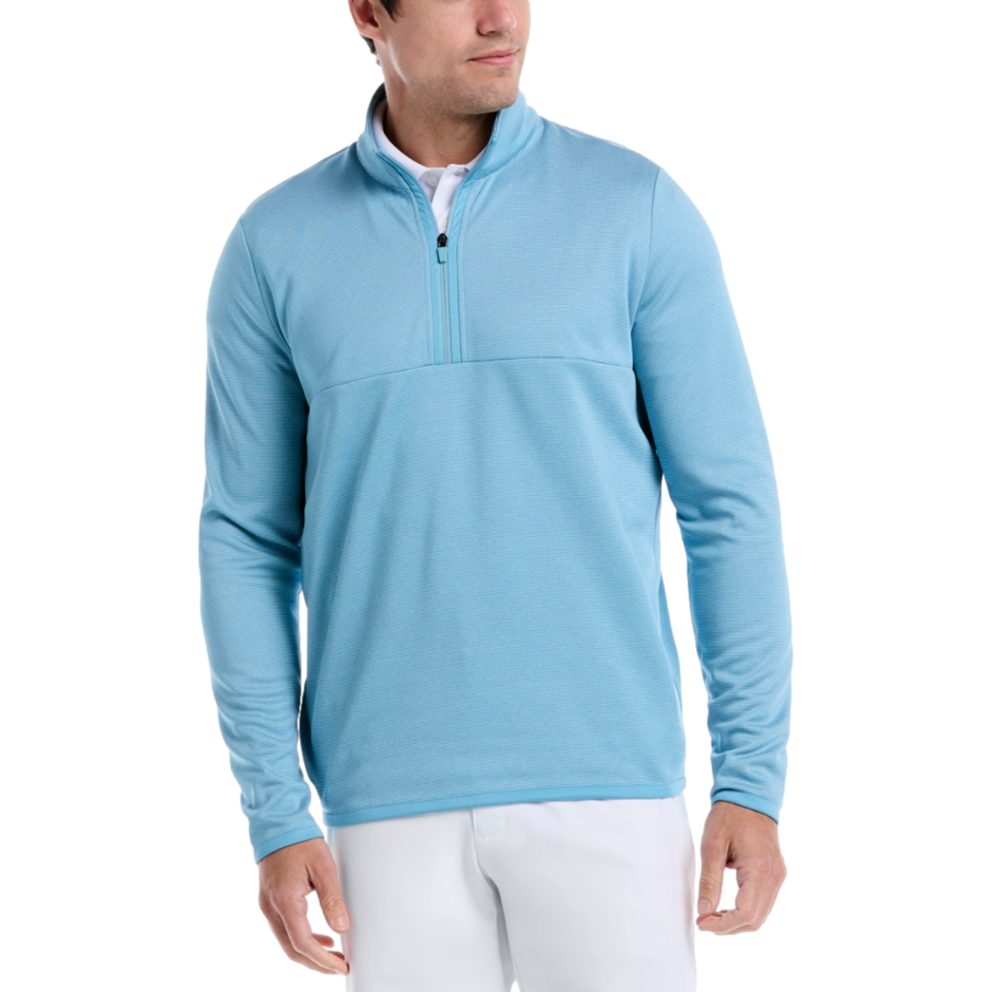 Horizontal Heather Fleece Men's Golf Quarter Zip