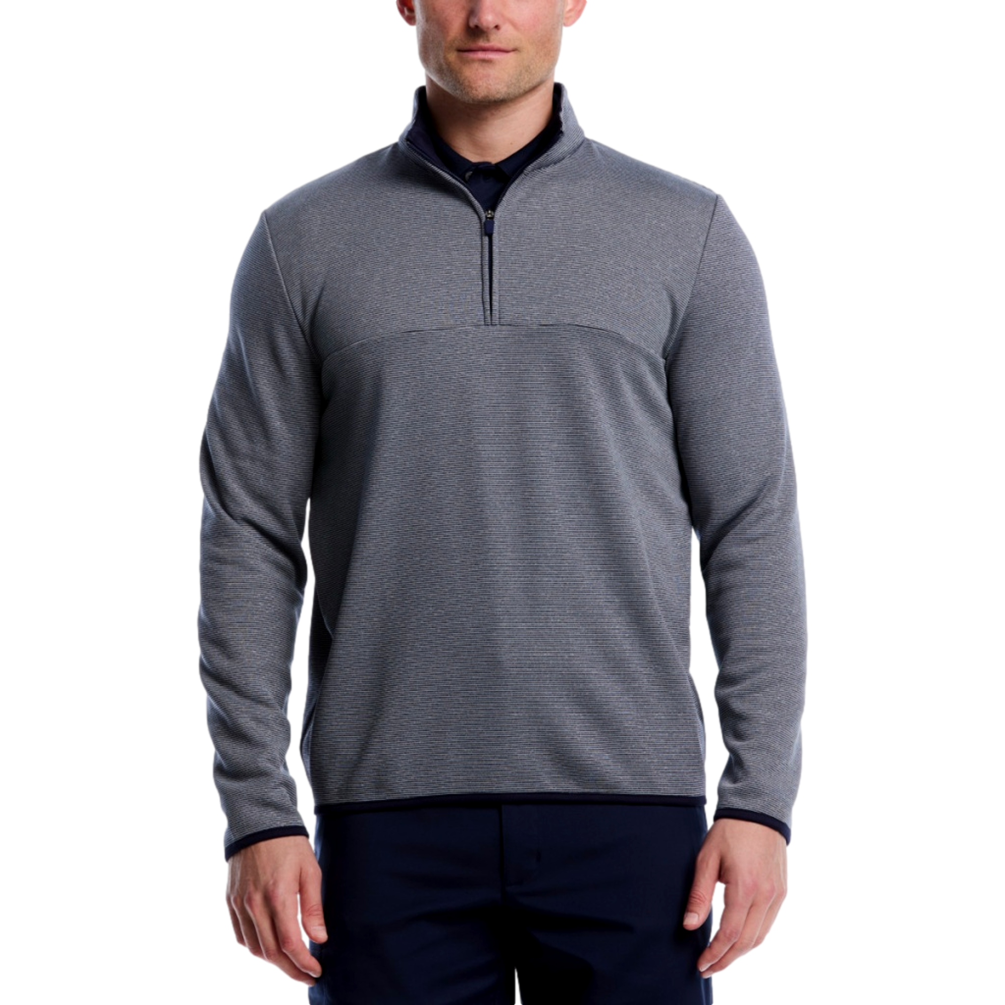 Horizontal Heather Fleece Men's Golf Quarter Zip