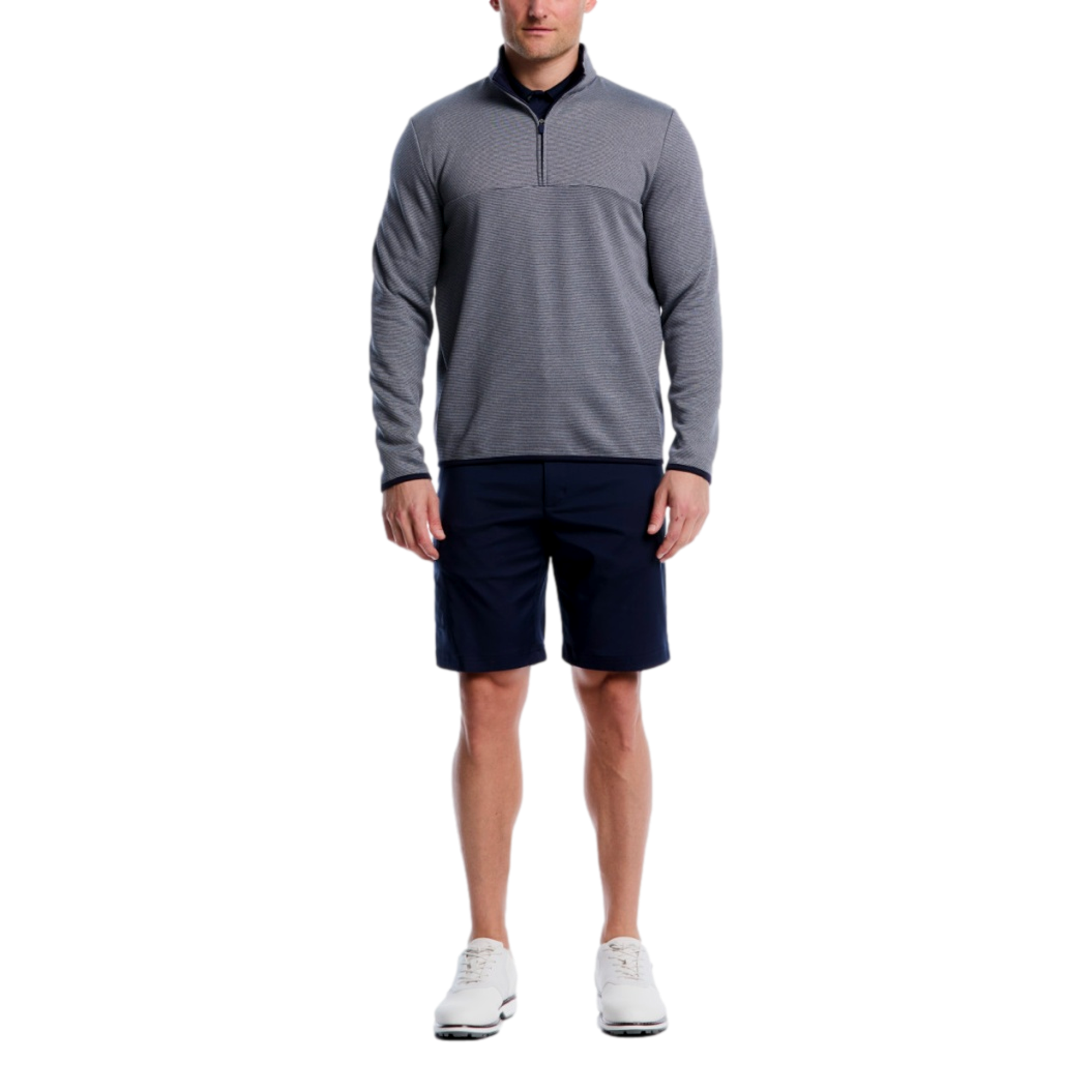 Horizontal Heather Fleece Men's Golf Quarter Zip