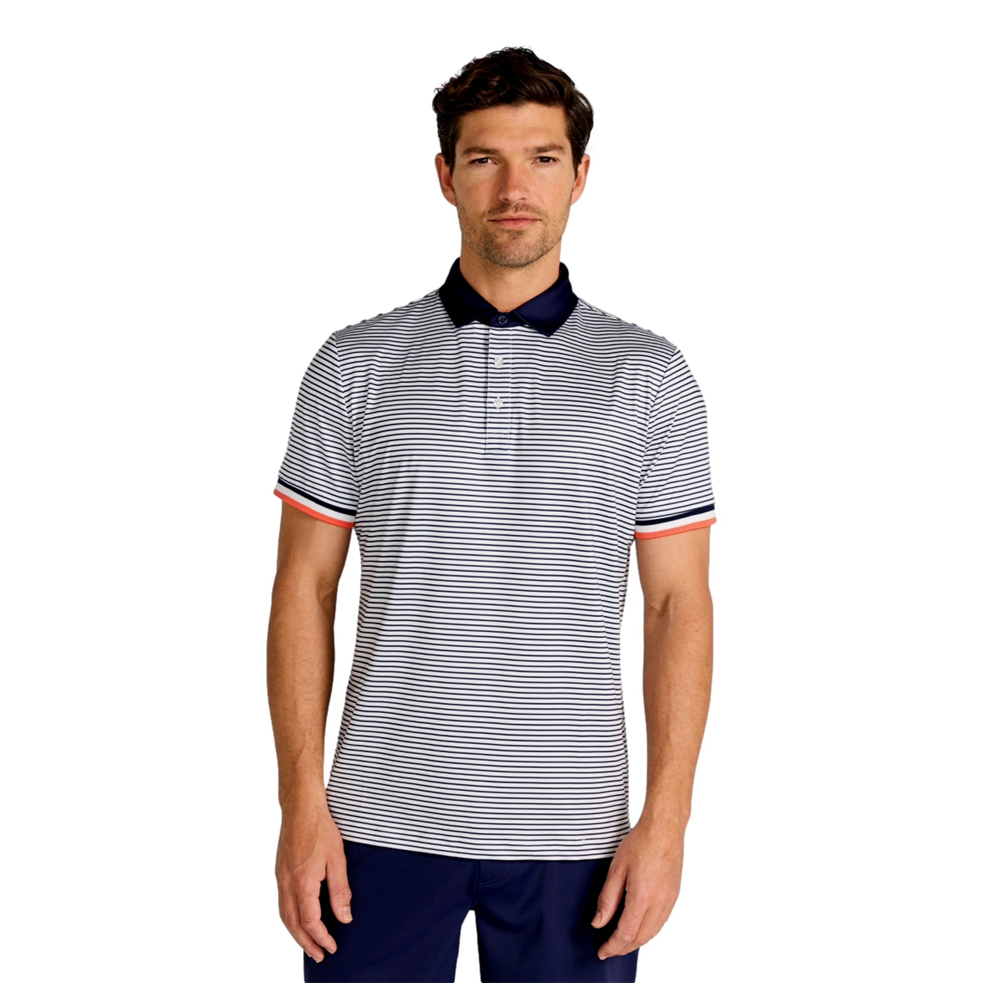 Poireir Stripe Men's Short Sleeve Golf Polo Shirt