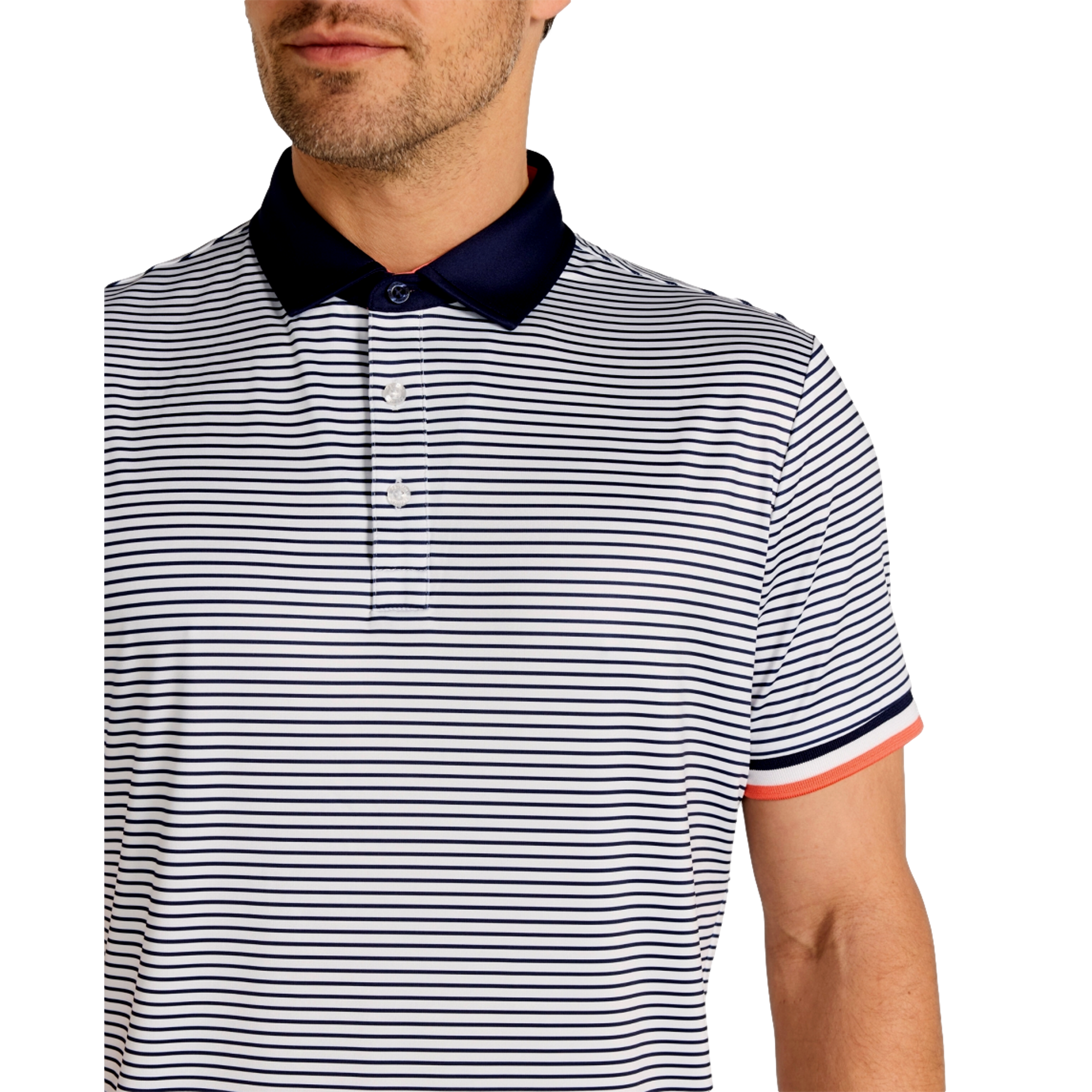 Poireir Stripe Men's Short Sleeve Golf Polo Shirt