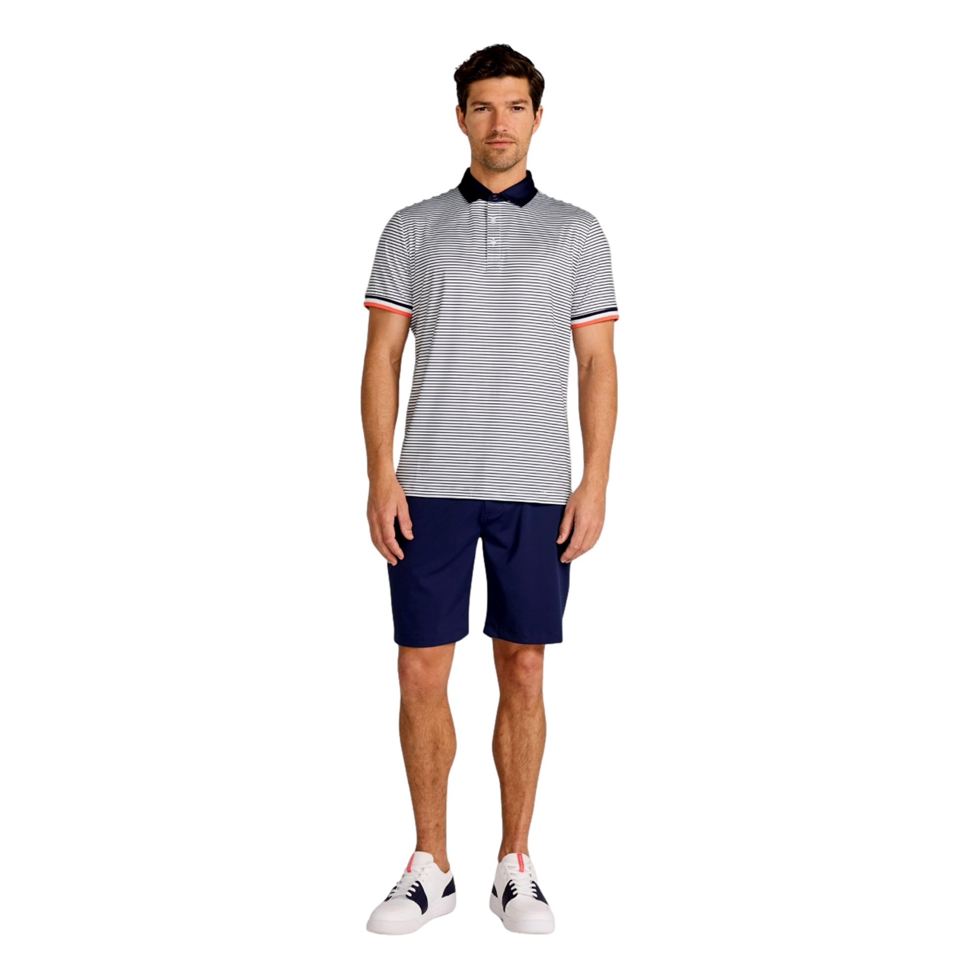 Poireir Stripe Men's Short Sleeve Golf Polo Shirt