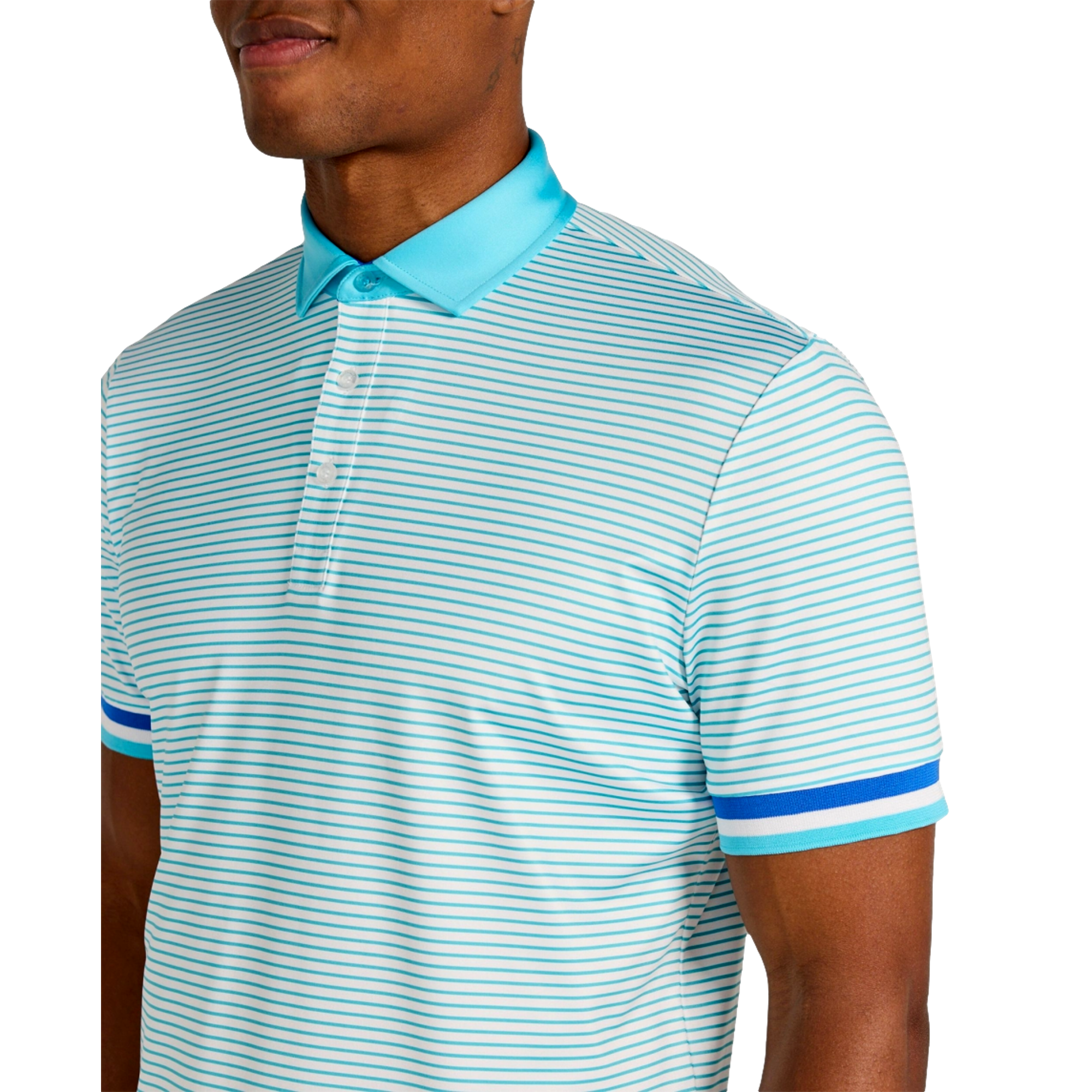 Poireir Stripe Men's Short Sleeve Golf Polo Shirt