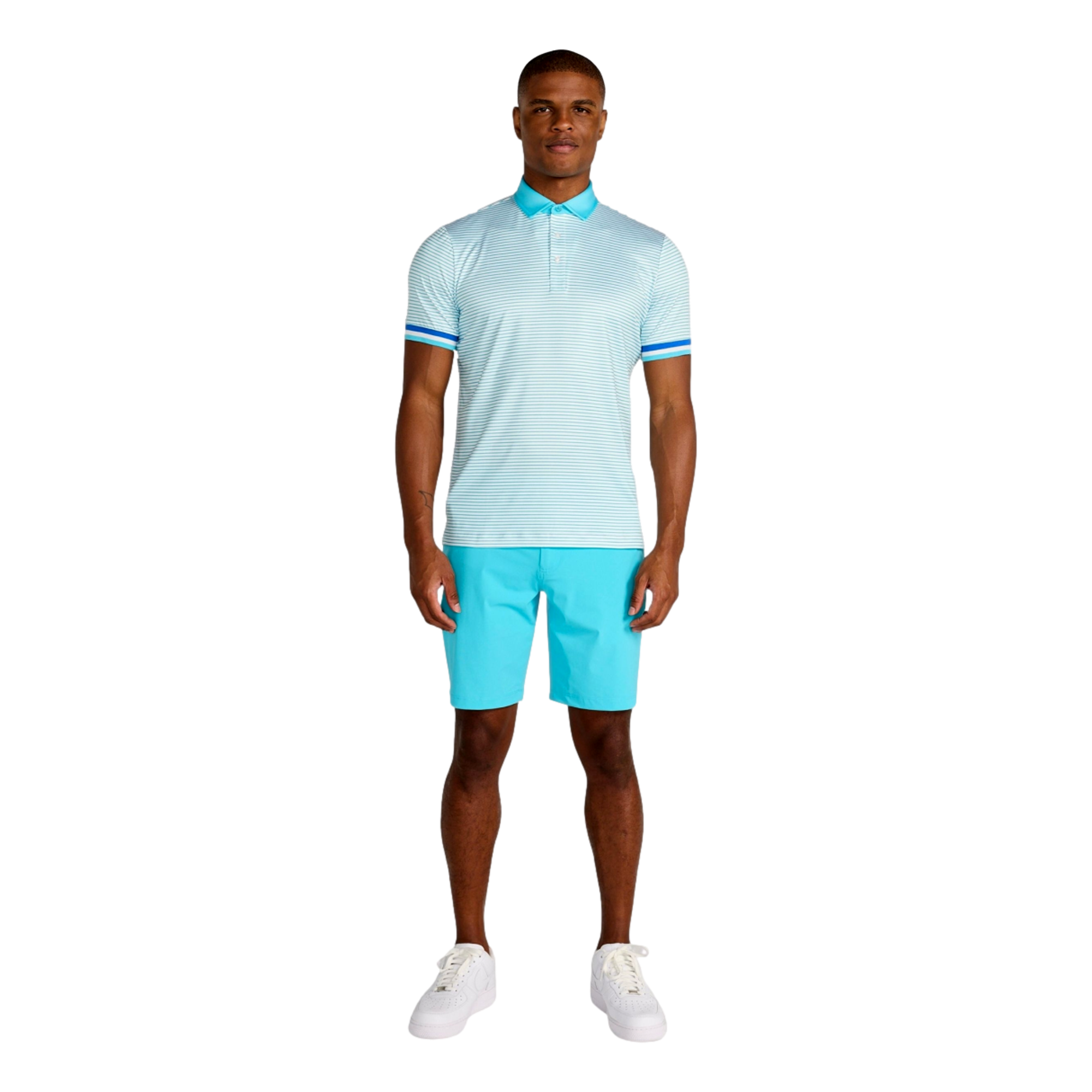 Poireir Stripe Men's Short Sleeve Golf Polo Shirt