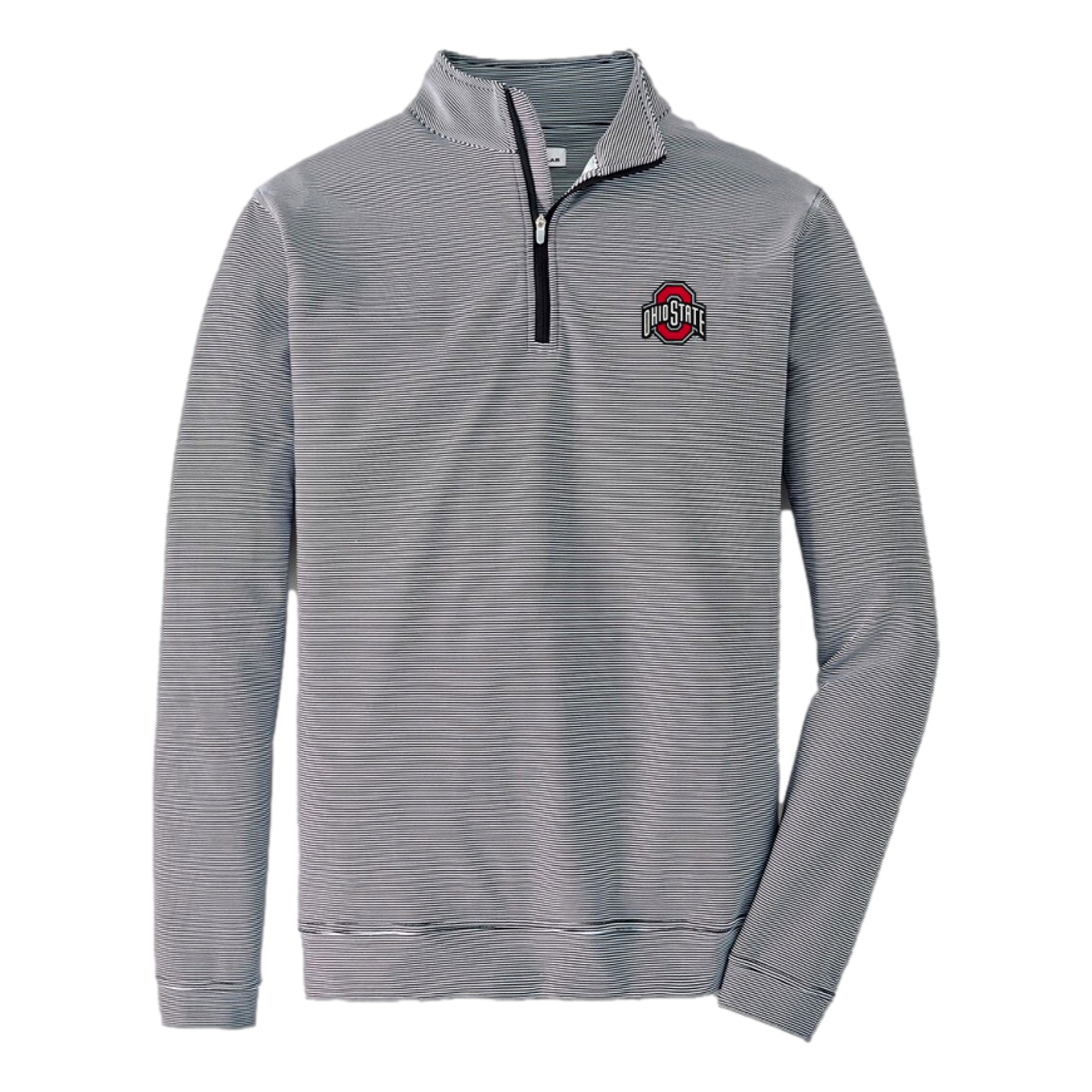 Ohio State University Perth Sugar Stripe Performance Men's Golf Quarter Zip