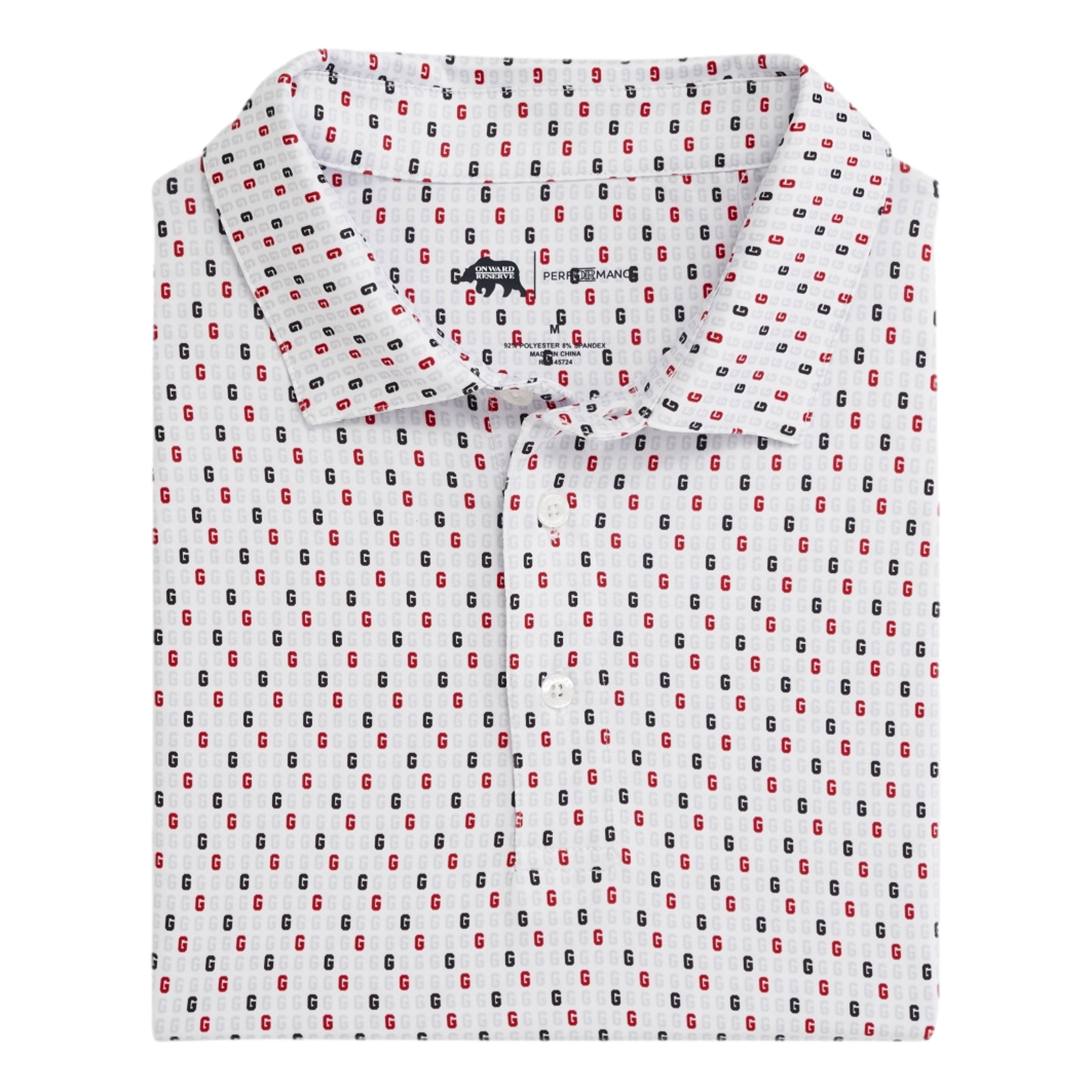UGA Vintage G Tossed Printed Men's Golf Polo Shirt