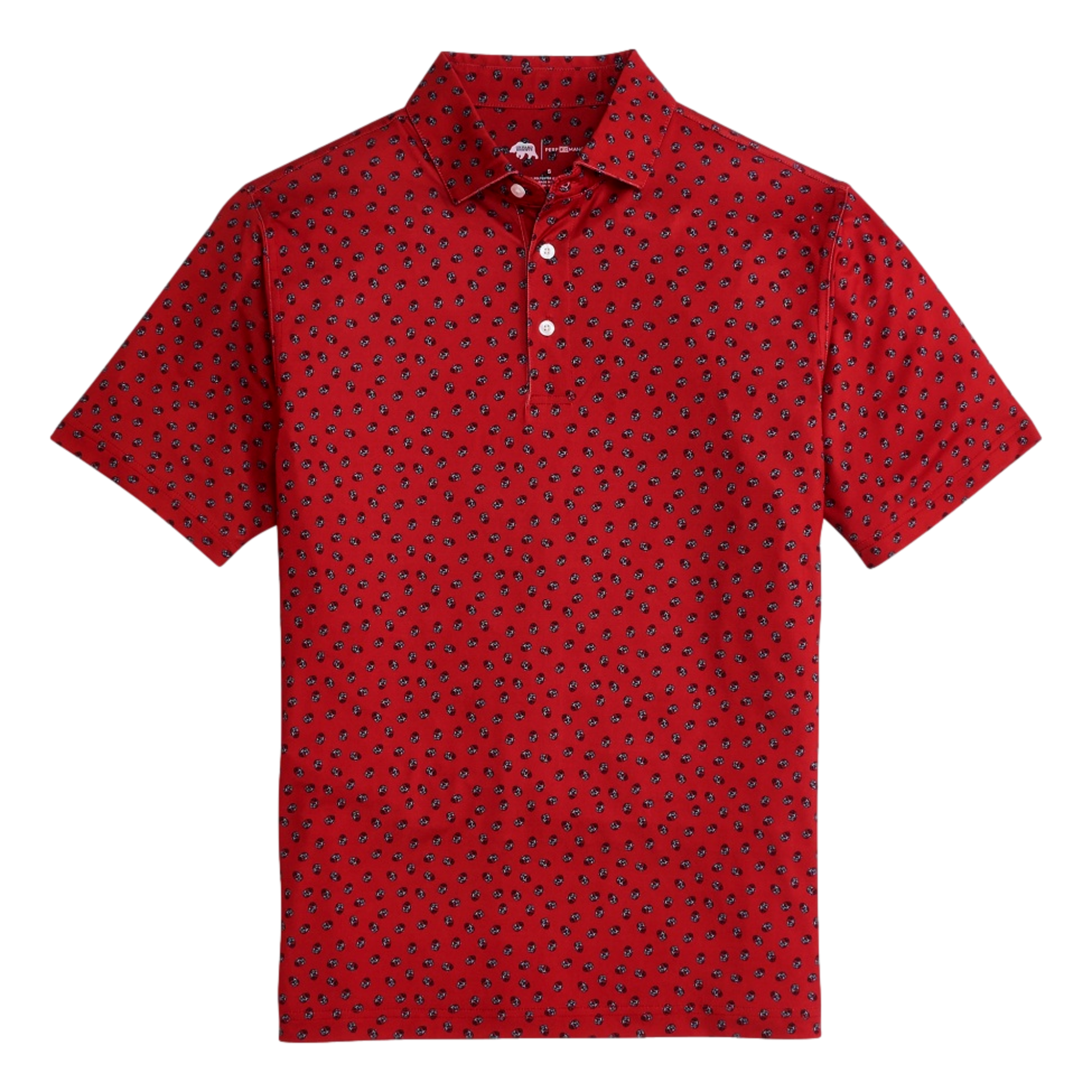 UGA Vintage Bulldog Head Printed Men's Golf Polo Shirt