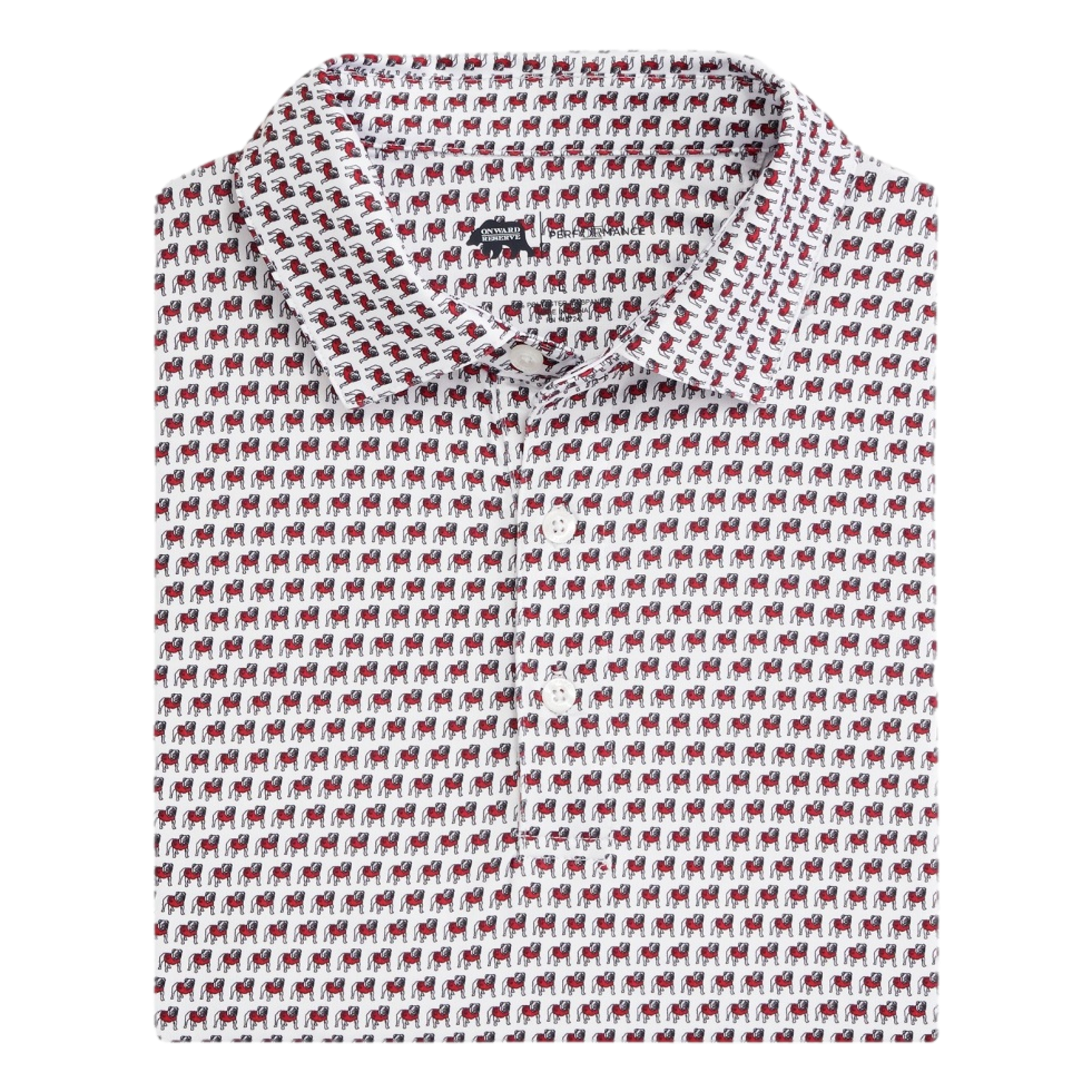 UGA Standing Bulldogs Printed Men's Golf Polo Shirt