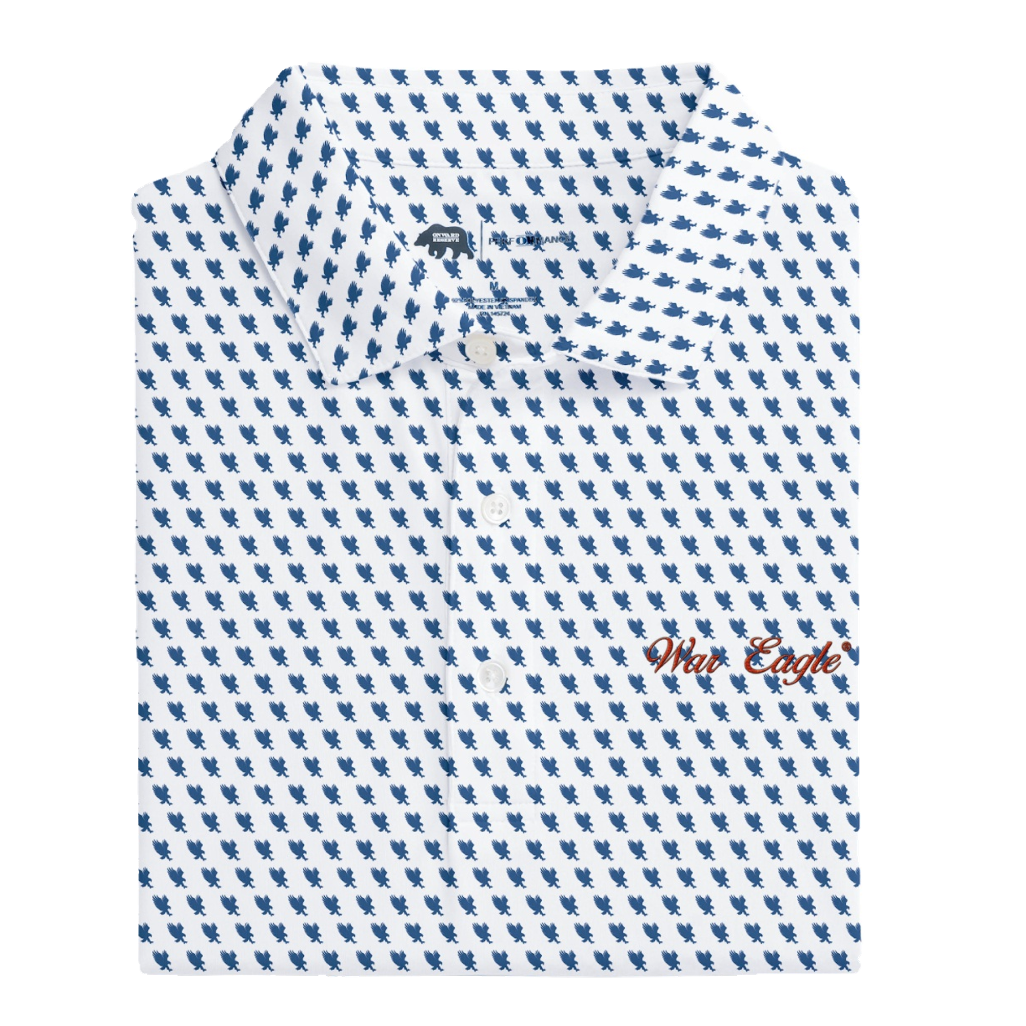 AU War Eagle Printed Men's Golf Polo Shirt